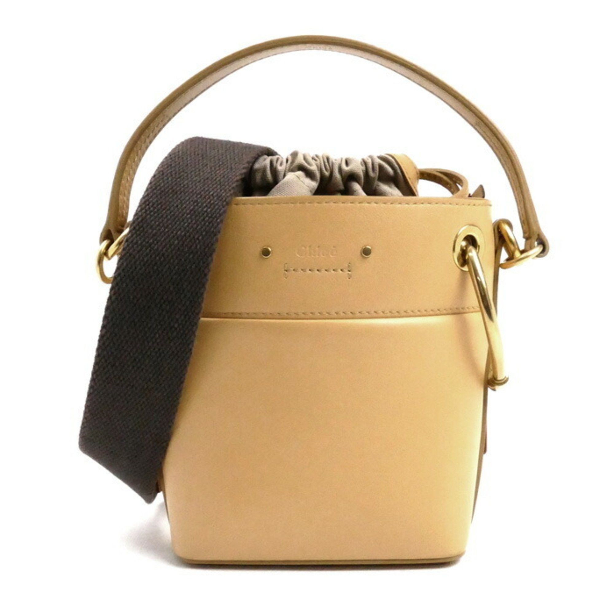 Chloe Chloé Chloe Roy Mini Bucket 2-Way Shoulder Bag, Beige, Women's Size ONE SIZE - 1 Thumbnail