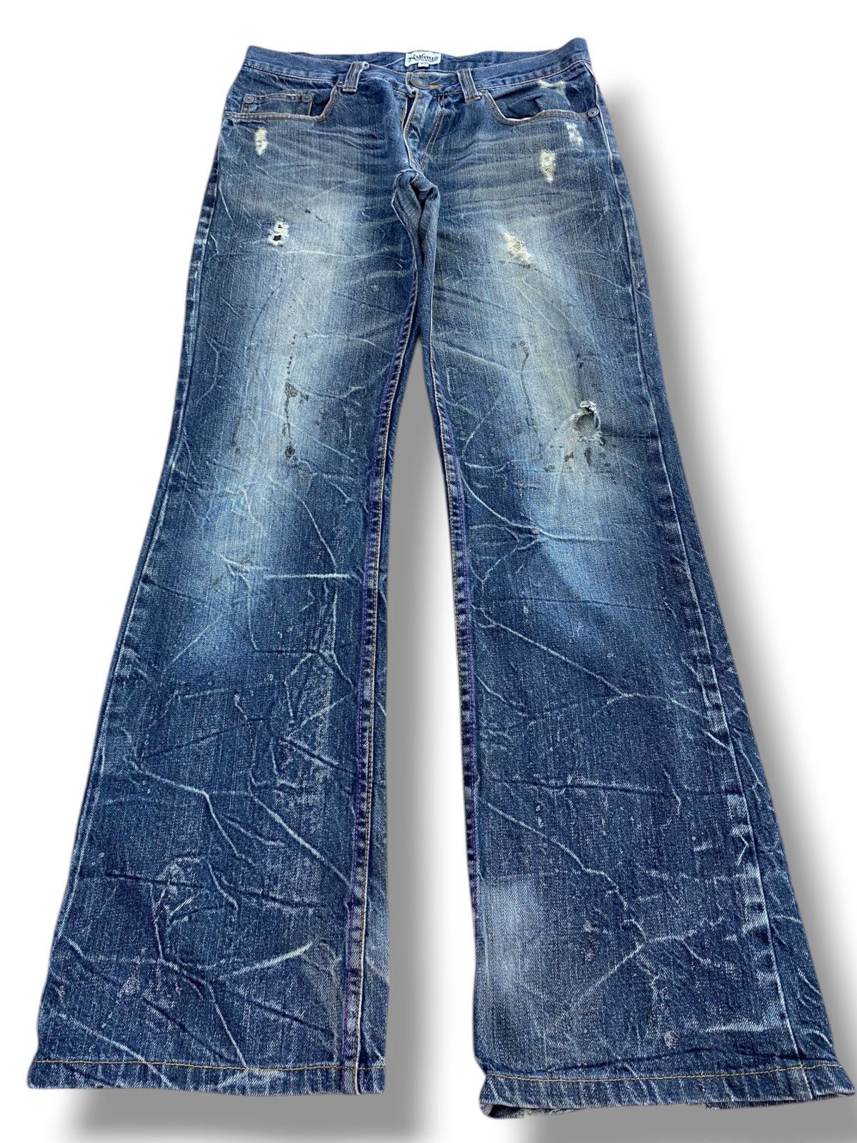 Japanese Brand Japanese Brand Thunder Wash Ripped Style Bootcut Jeans Size US 32 / EU 48 - 1 Thumbnail