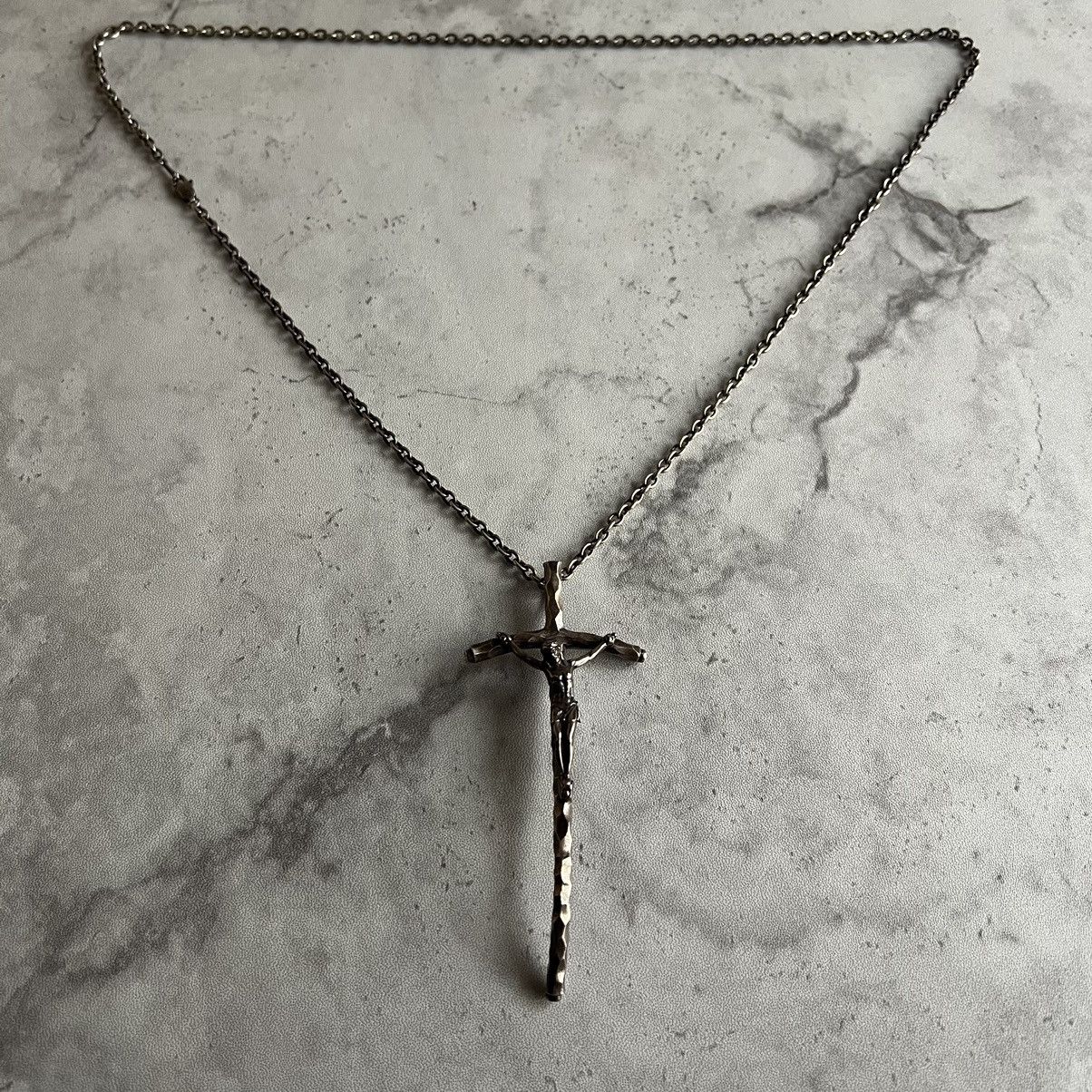 image of Gostar De Fuga Fuga 925 Silver Giant Cross Necklace, Men's