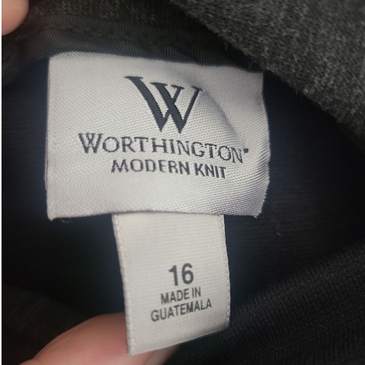 Worthington Worthington Modern Knit Gray & Black Pencil Skirt - Size 16 Size 38" / US 16 / IT 52 - 3 Thumbnail