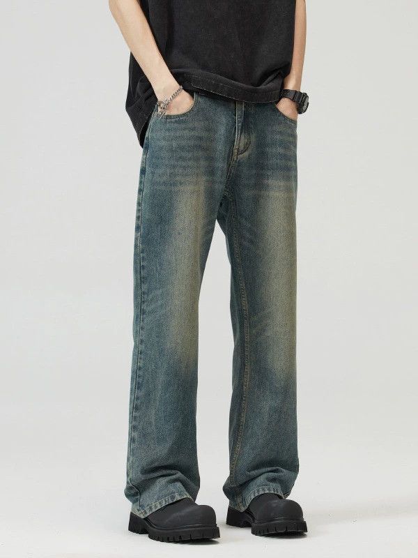 Vintage Men's distressed American vintage washed loose bootcut jeans Size US 32 / EU 48 - 1 Thumbnail