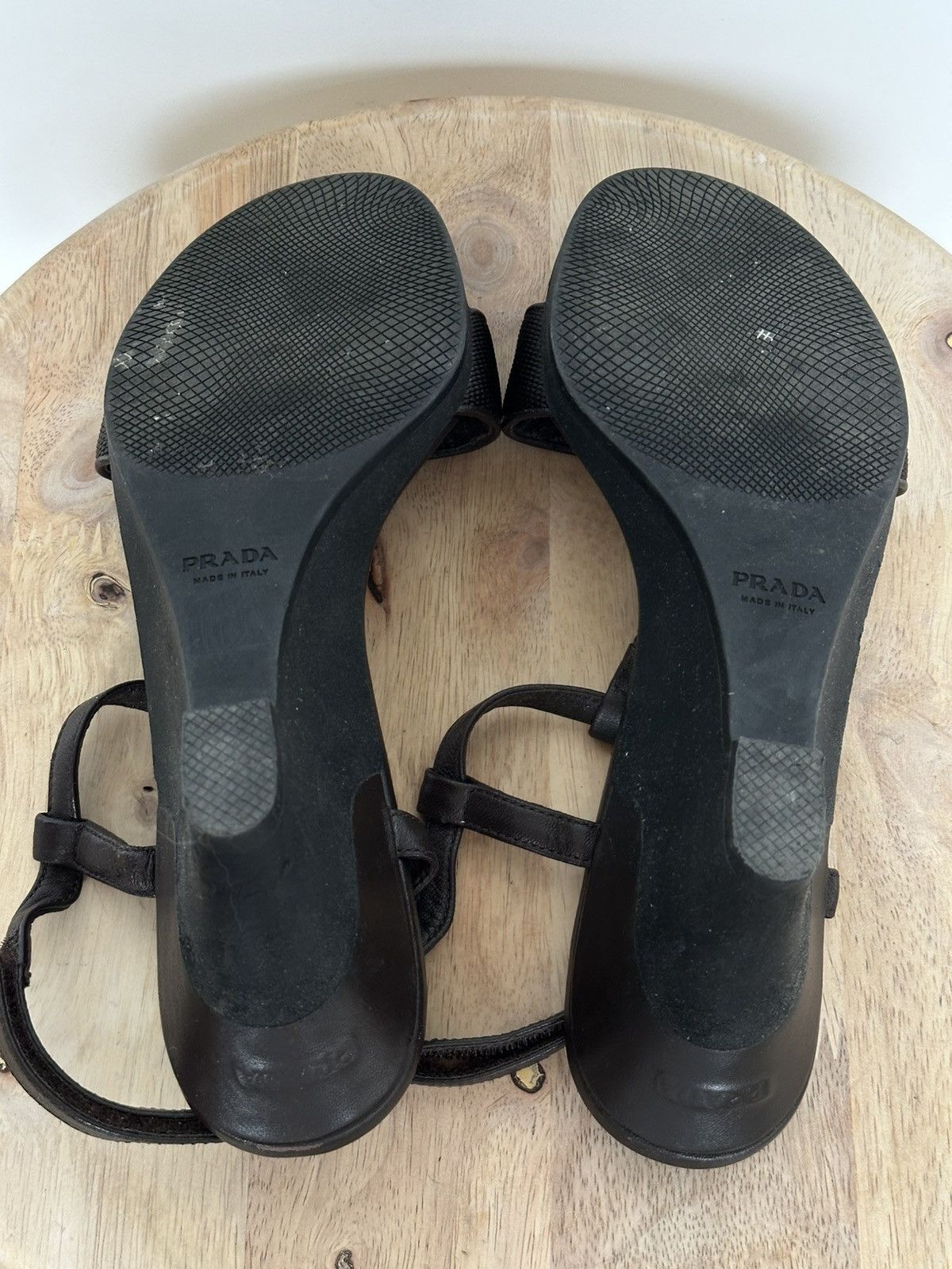 Designer × Prada Prada wedge sandals brown rare designer vintage Size US 7.5 / IT 37.5 - 12 Thumbnail