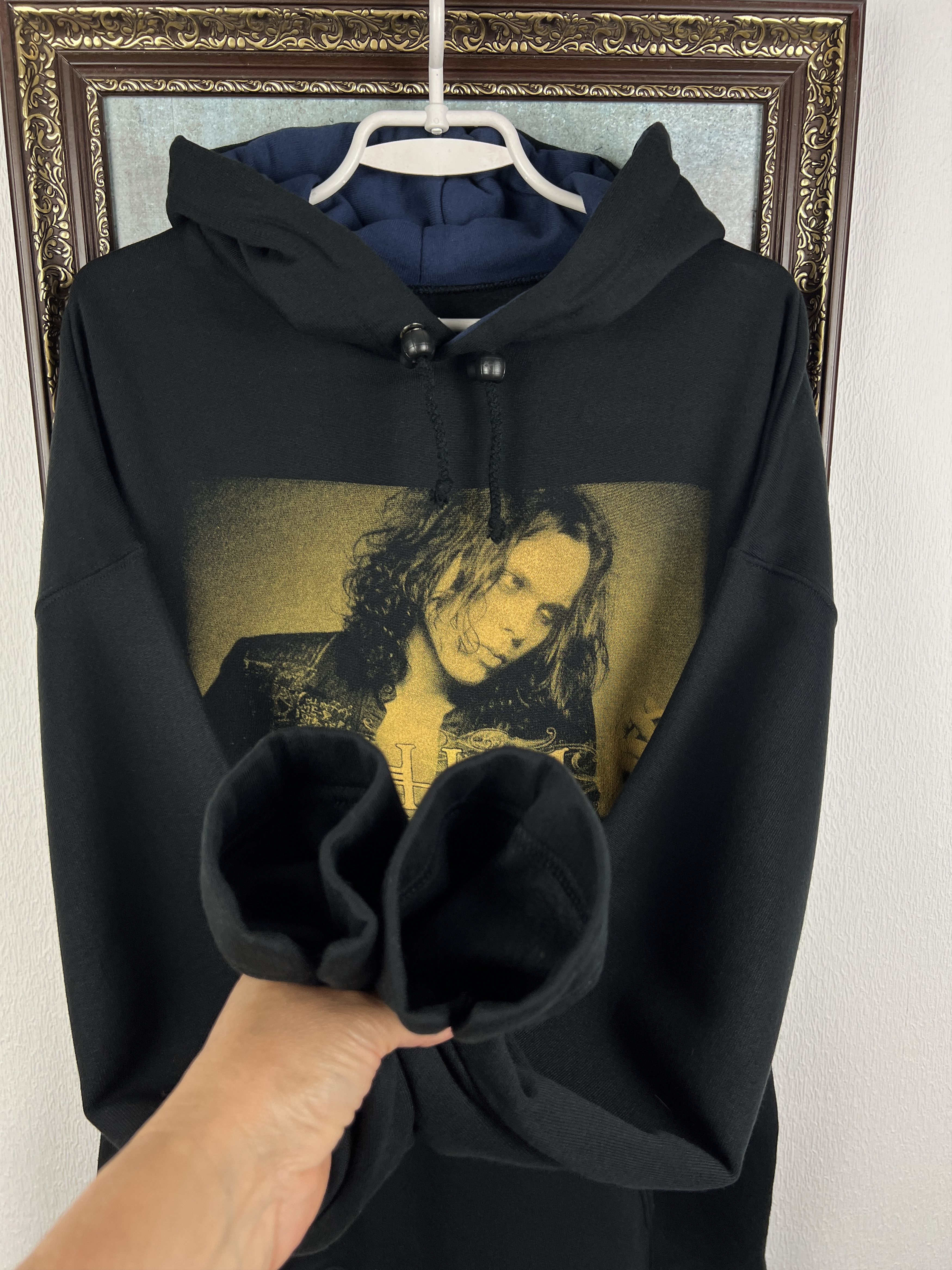 Vintage Vintage HIM Hoodie Rare Over Print Band Tee Big Logo Jacket Size US XL / EU 56 / 4 - 4 Thumbnail