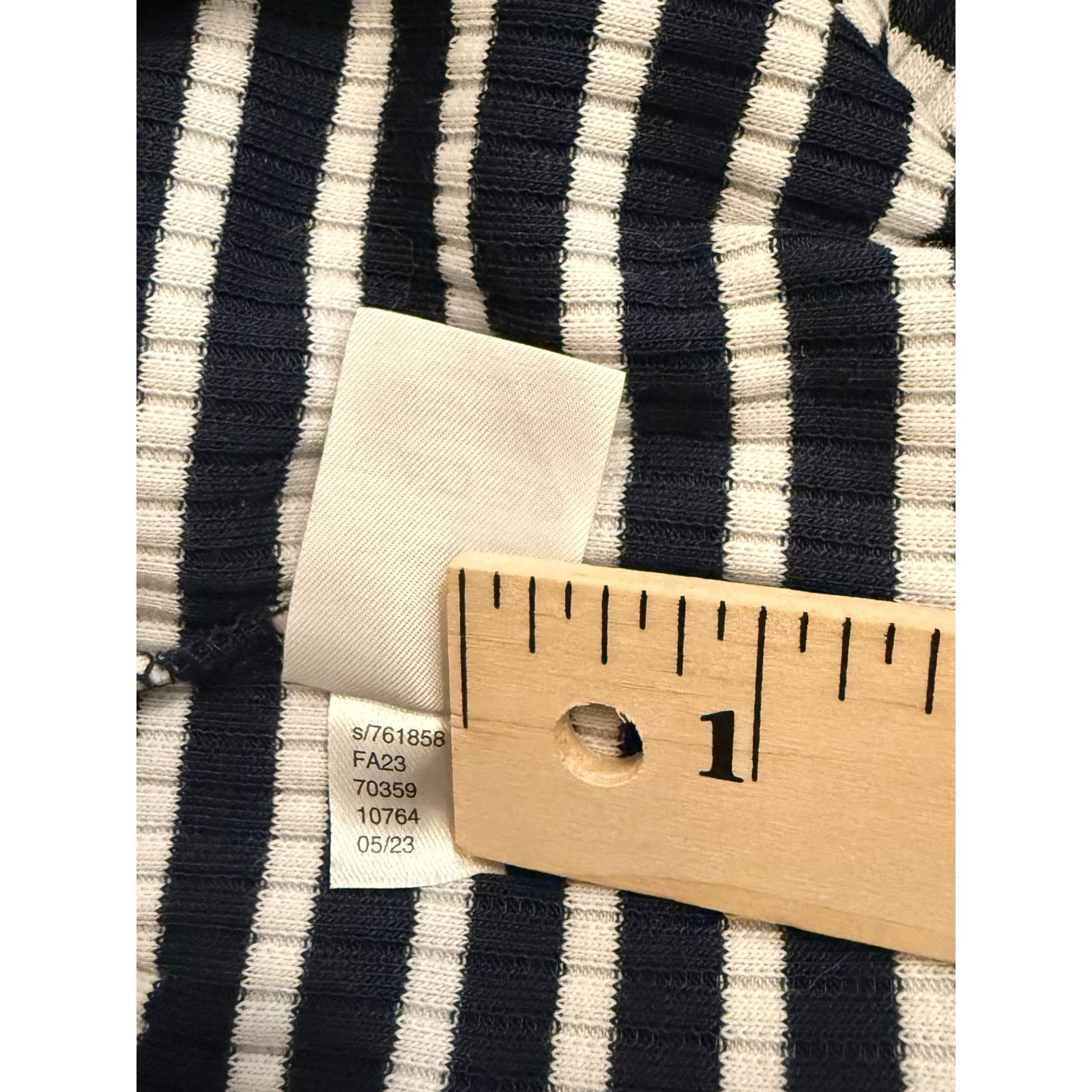 Loft EUC LOFT Women's Navy White Striped Collared Blouse Large Size L / US 10 / IT 46 - 7 Thumbnail