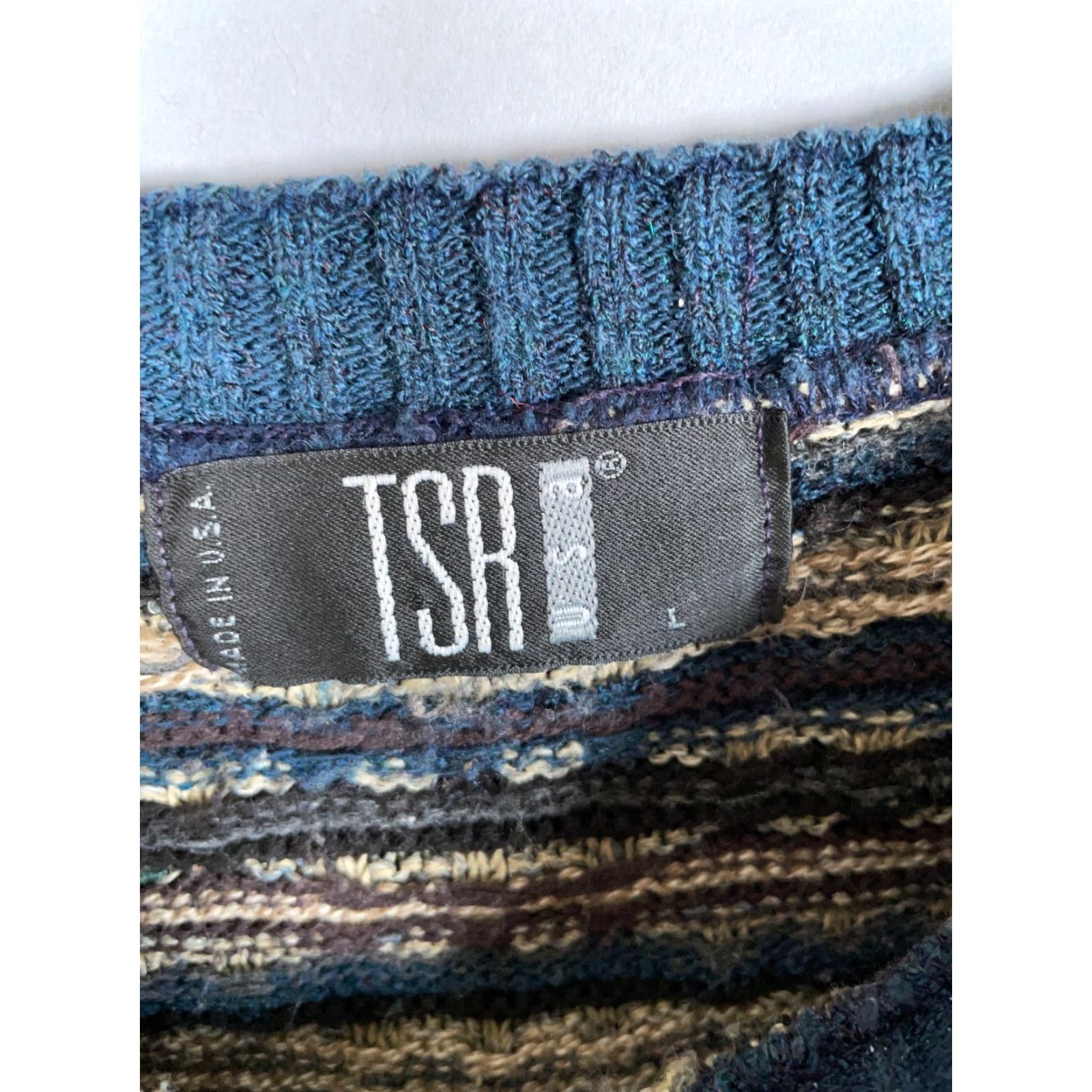 Coogi Vintage TSR Coogi Style Textured Sweater Adult Large Brown Blue USA Made Knit Size US L / EU 52-54 / 3 - 3 Thumbnail