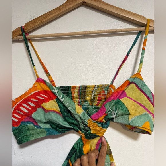 Zara ZARA Tropical Cutout Midi Dress – Size L Size L / US 10 / IT 46 - 8 Thumbnail