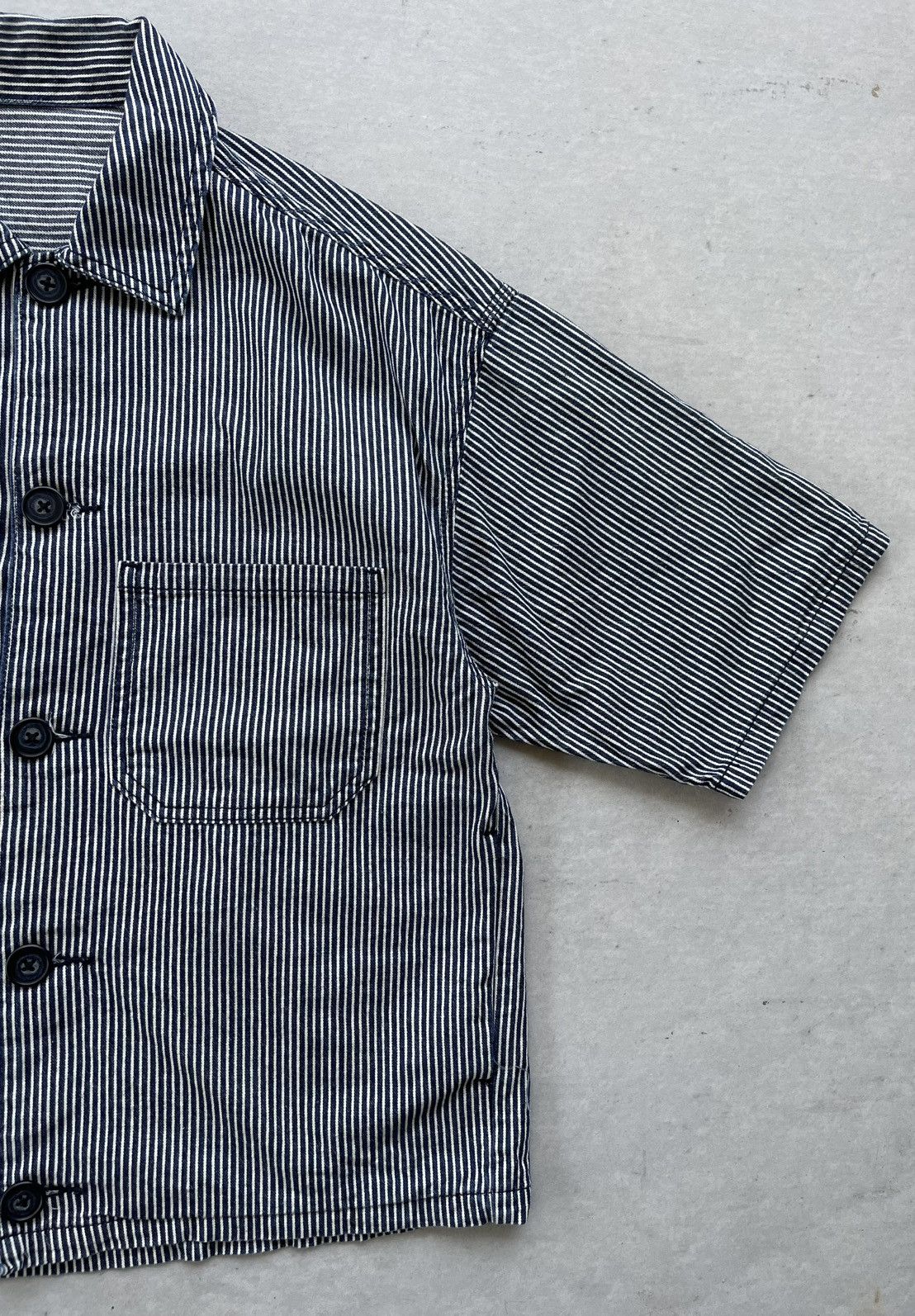 GU × Kim Jones GU Hickory Stripe Chef Overshirt Size US S / EU 44-46 / 1 - 6 Thumbnail