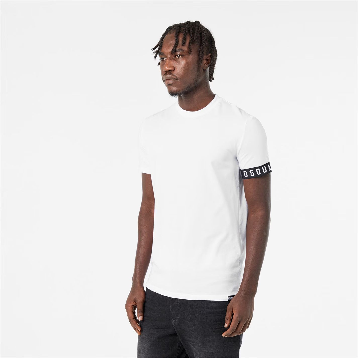 Dsquared2 o1g2r1mq0426 Band Logo Slim Fit T-Shirt in White Size US M / EU 48-50 / 2 - 3 Thumbnail
