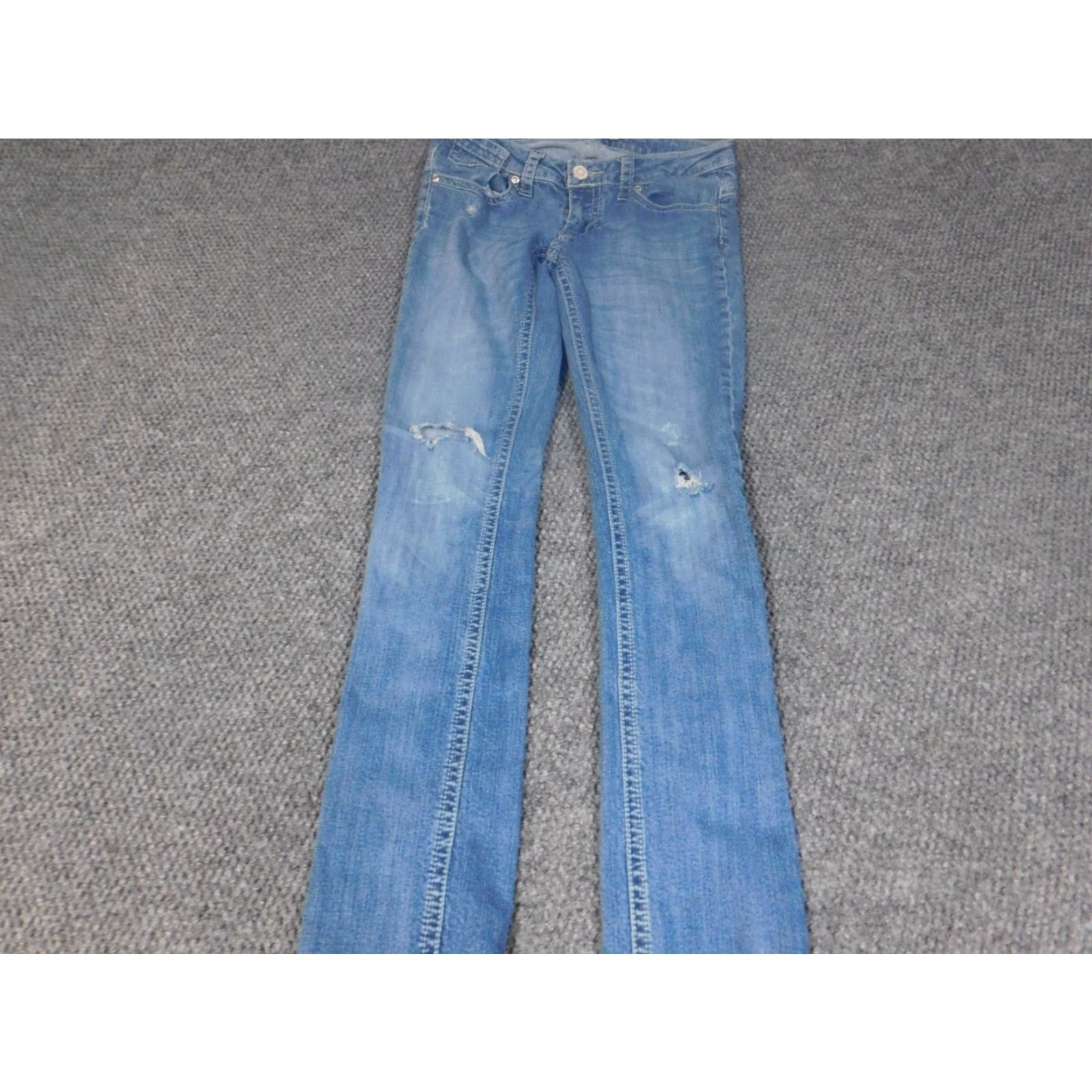 Vintage VIGOSS Skinny Jeans Womens 3 blue Denim Crop Pockets Zipper Size 26" / US 2 / IT 38 - 7 Thumbnail