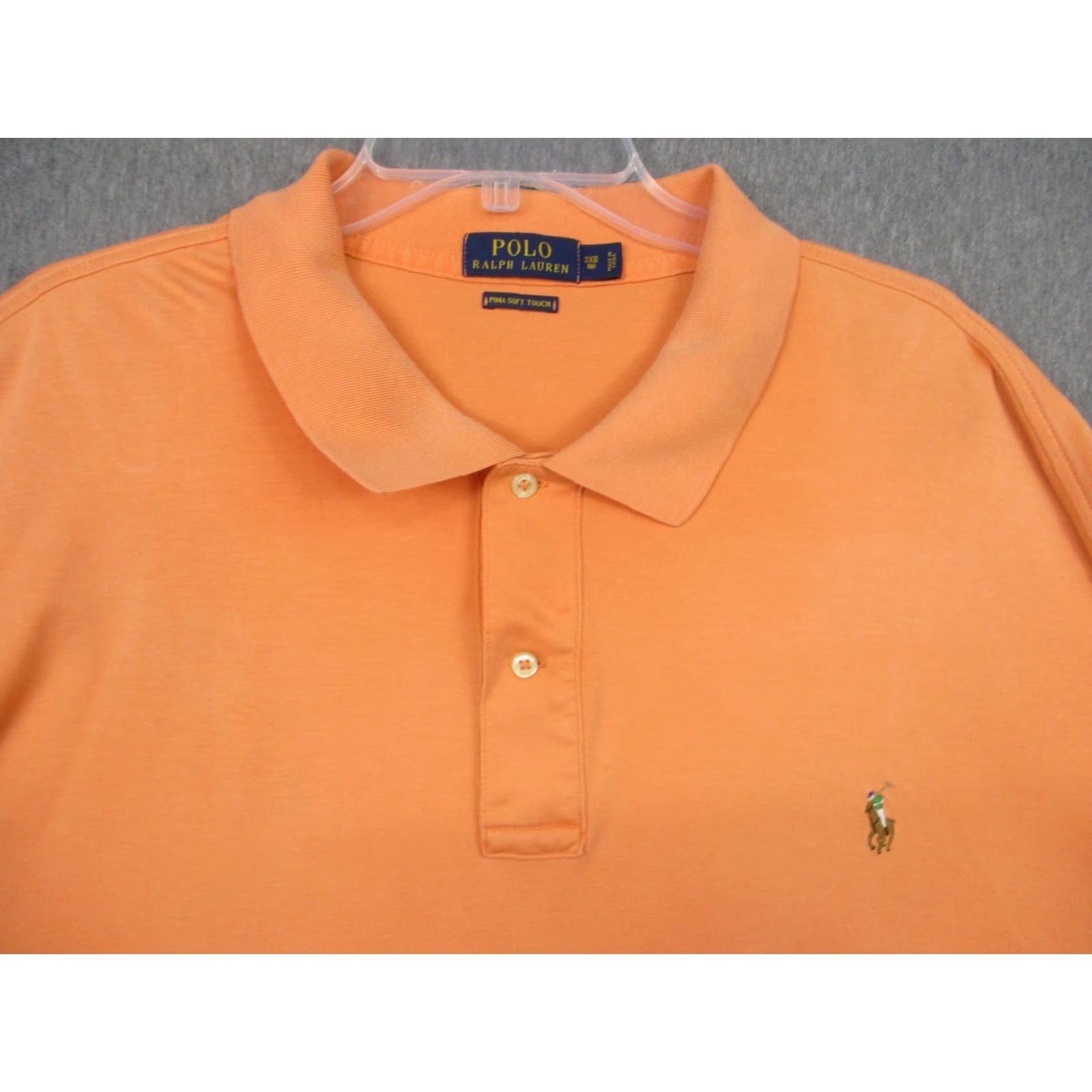 Polo Ralph Lauren Polo Ralph Lauren Polo Shirt Mens 3XB Orange Pima Soft Touch Big Tall Pony Logo Shirt Mens Big 3X Orange Polo Ralph Lauren Size US XXL / EU 58 / 5 - 6 Thumbnail