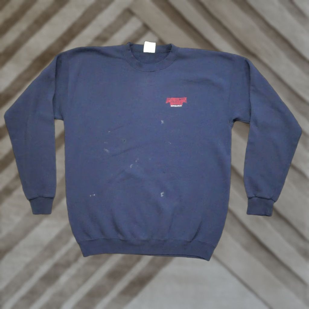 Vintage VINTAGE American Family Insurance Sweatshirt Adult XL Blue Pullover Distressed Sweatshirt Logo 90s Unisex Mens Womens Size US XL / EU 56 / 4 - 1 Thumbnail