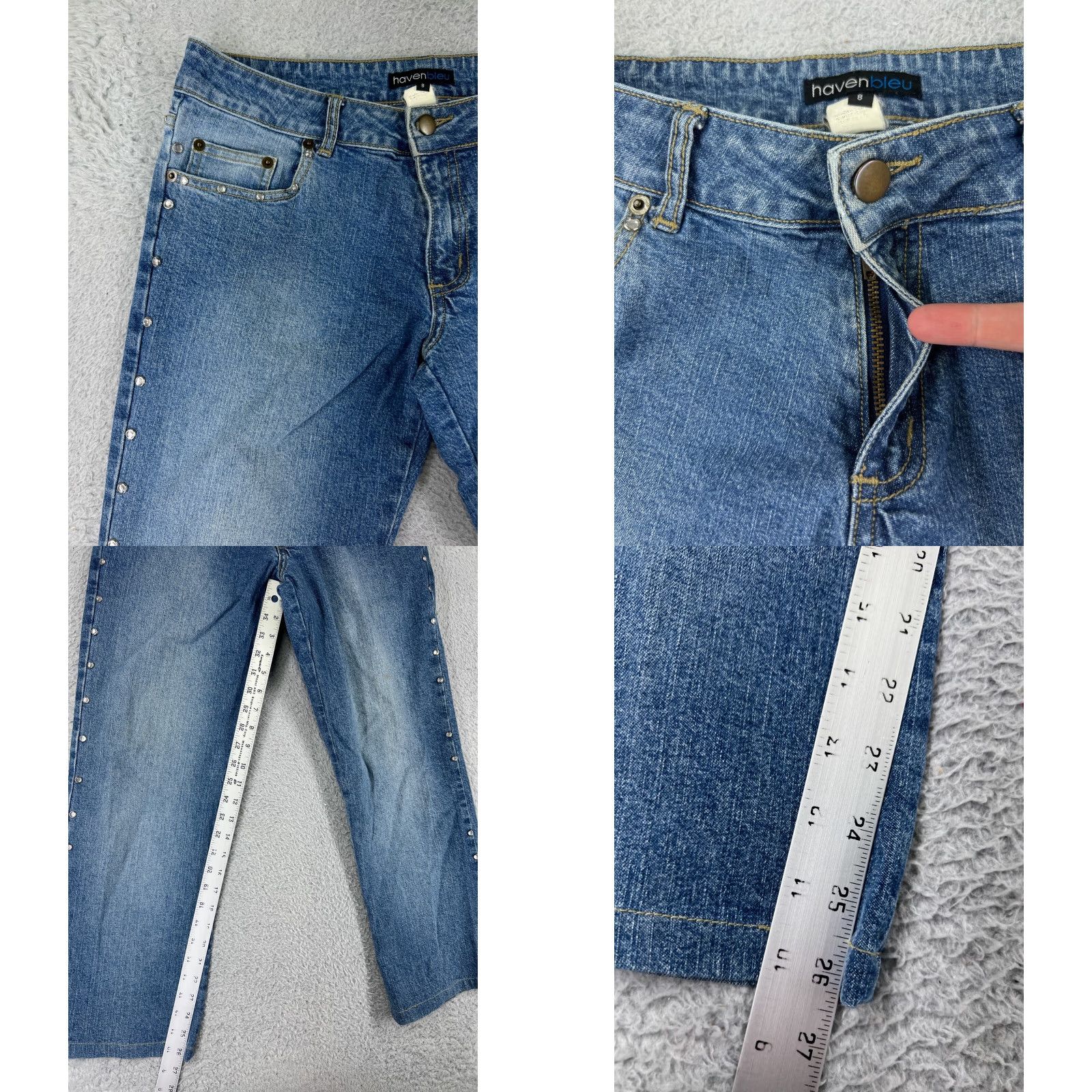 Vintage HAVEN BLEU Jeans Womens 8 Blue Denim Bootcut Regular Inseam 26 in Stretch Pocket 5-Pocket Size 30" / US 8 / IT 44 - 8 Thumbnail