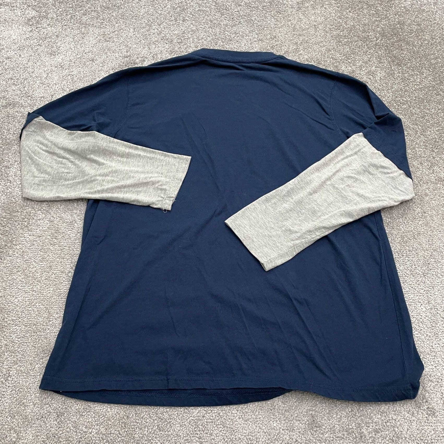 Hanes Hanes Long Sleeve Shirt Mens XL Cotton Crew Neck Casual Tee Blue Gray Size US XL / EU 56 / 4 - 2 Thumbnail