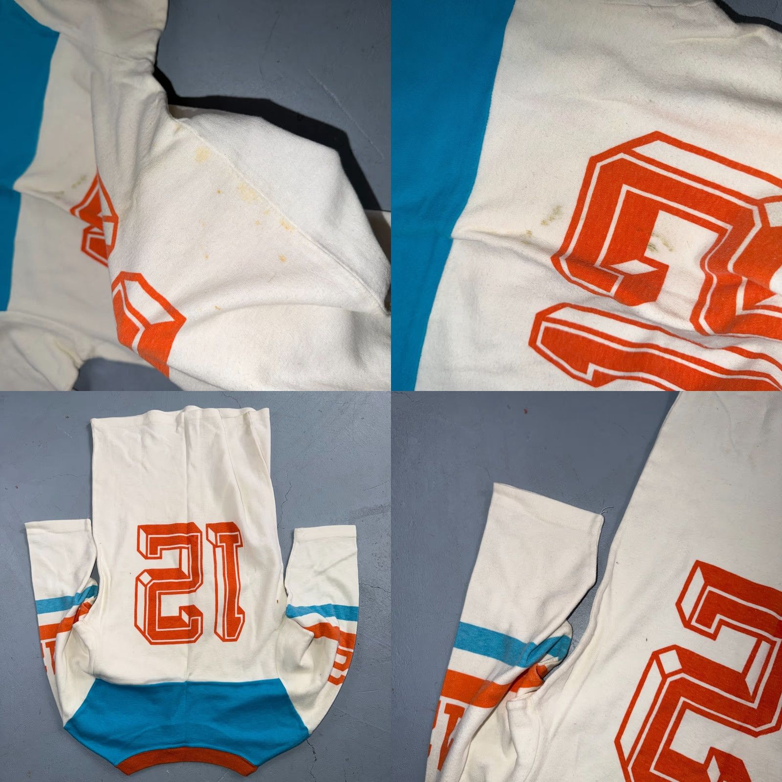 Vintage Vintage 70s Ego T-Shirt Jersey Raglan USA Blue Orange #12 Distressed Size US XS / EU 42 / 0 - 8 Thumbnail