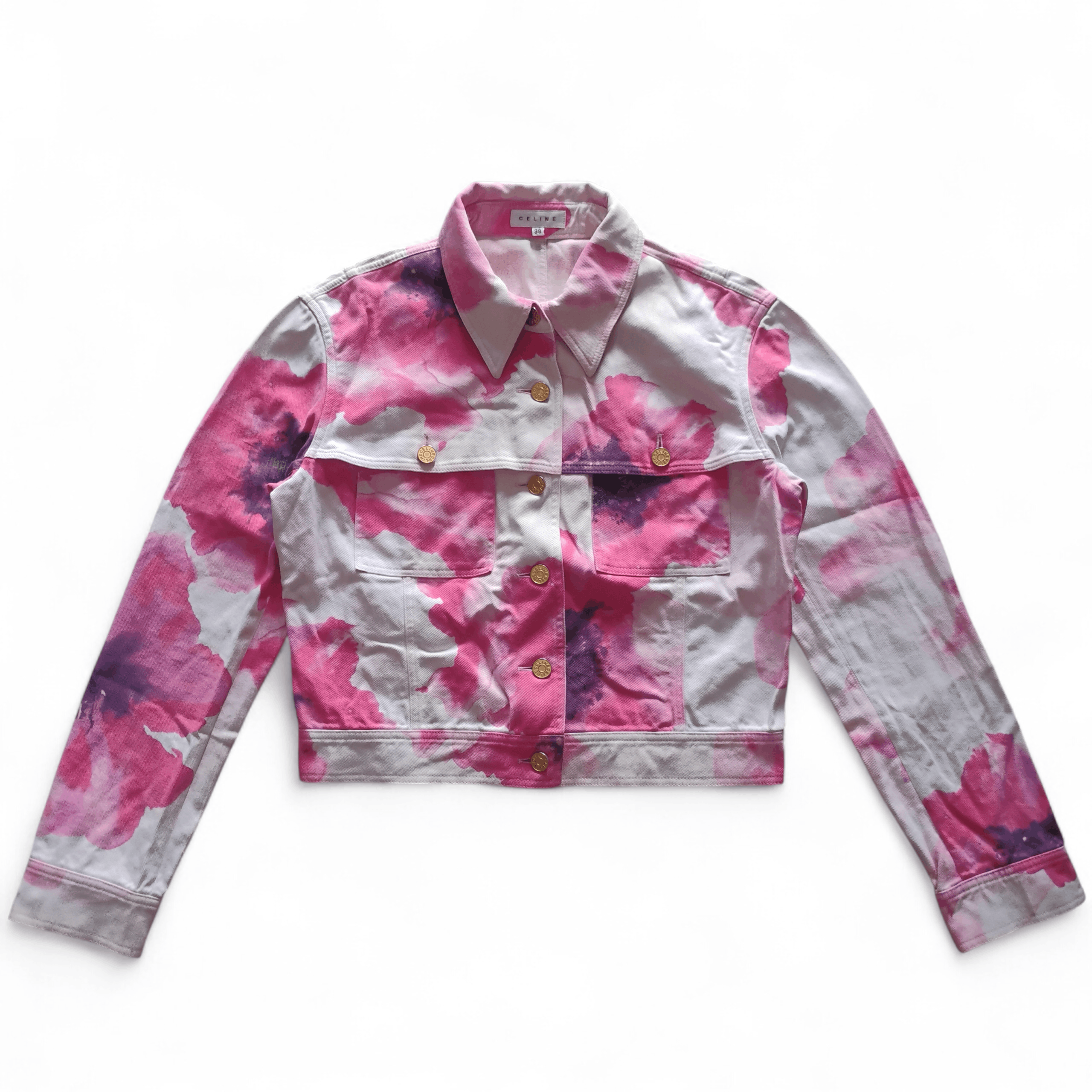 Celine Celine Tie Dye Denim Jacket Size S / US 4 / IT 40 - 1 Thumbnail