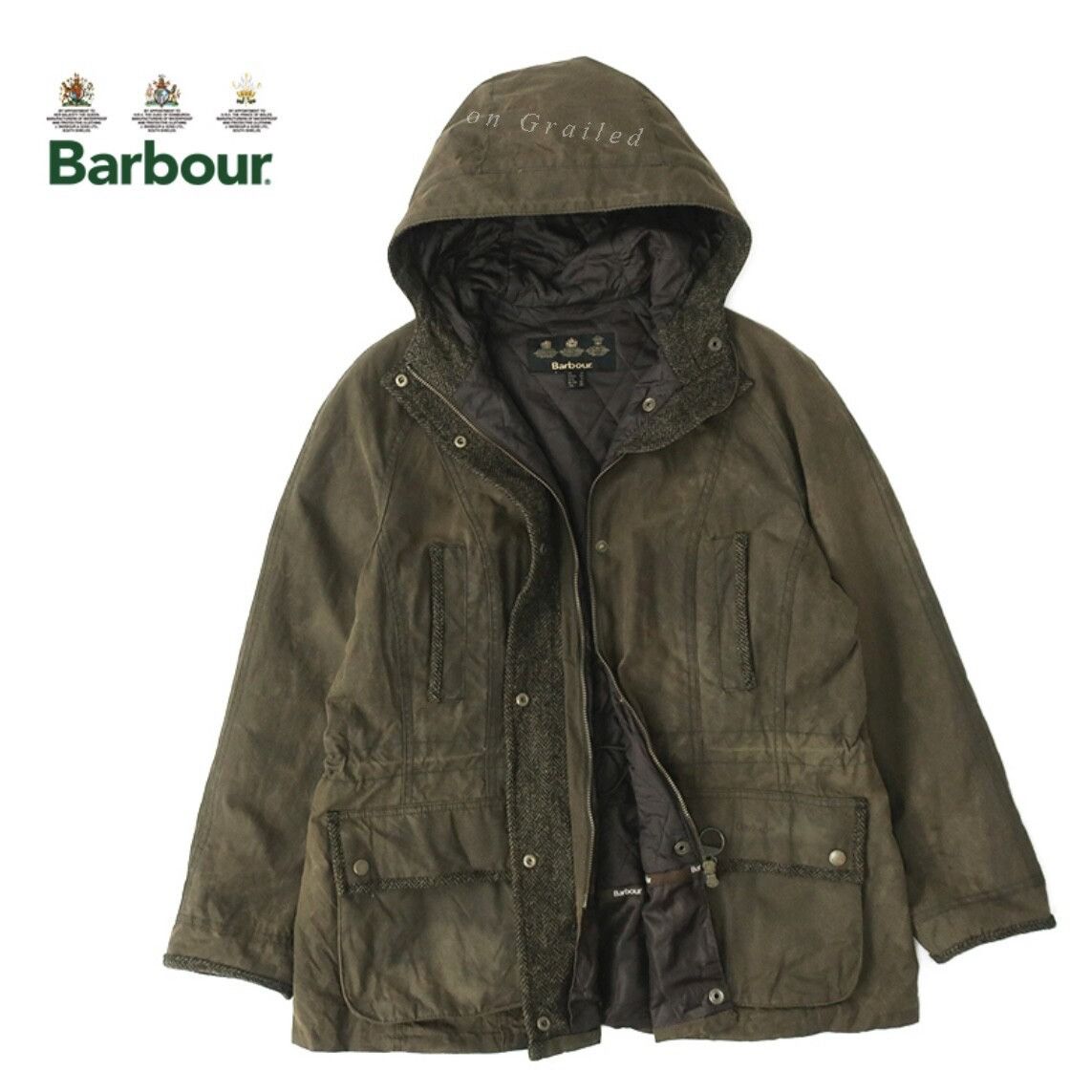 Vintage Vintage Barbour Women's Waxed Jacket Size L / US 10 / IT 46 - 1 Thumbnail