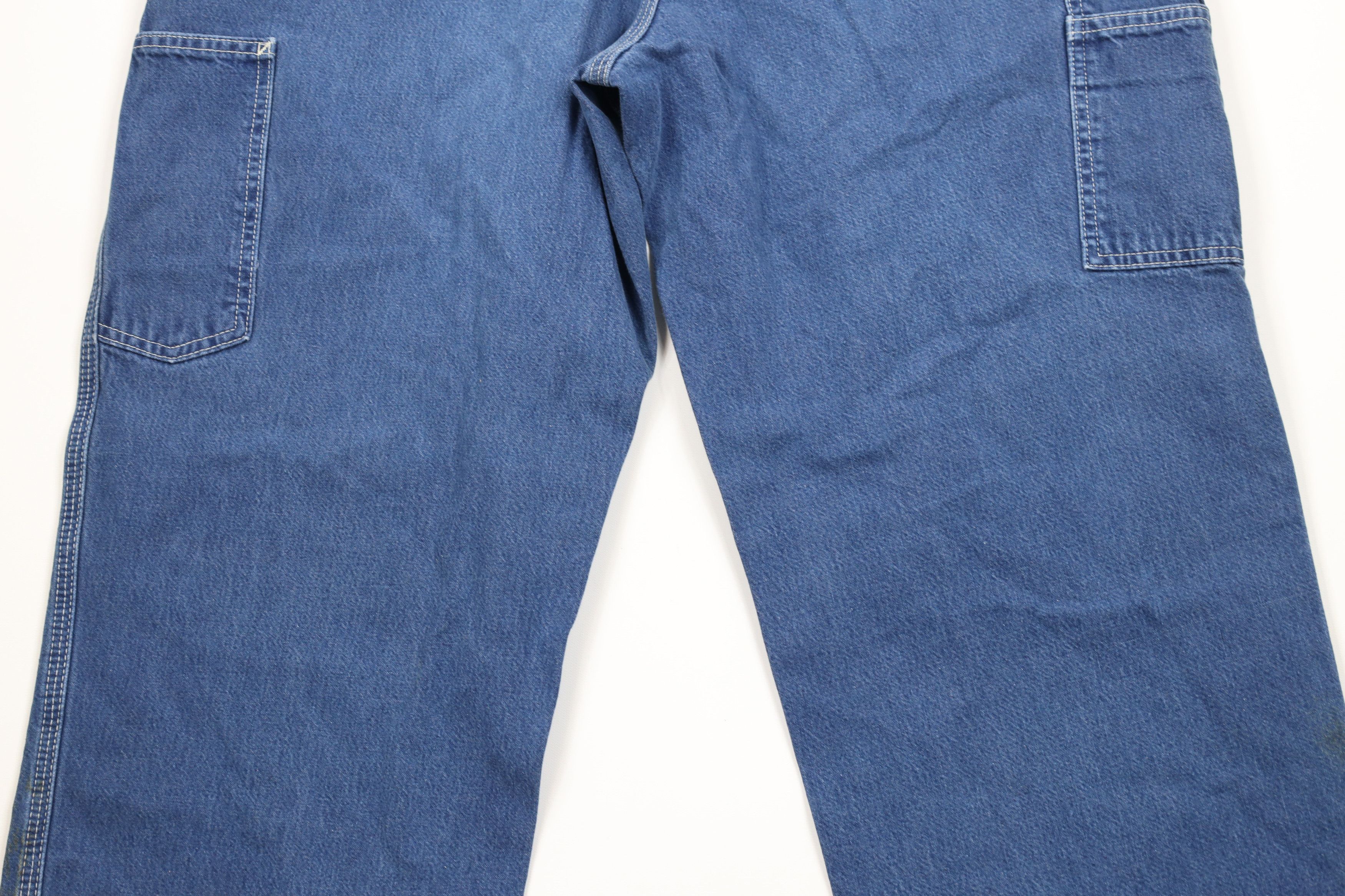 Carhartt × Vintage Vintage Carhartt Spell Out Wide Leg Dungaree Denim Jeans Size US 38 / EU 54 - 13 Thumbnail