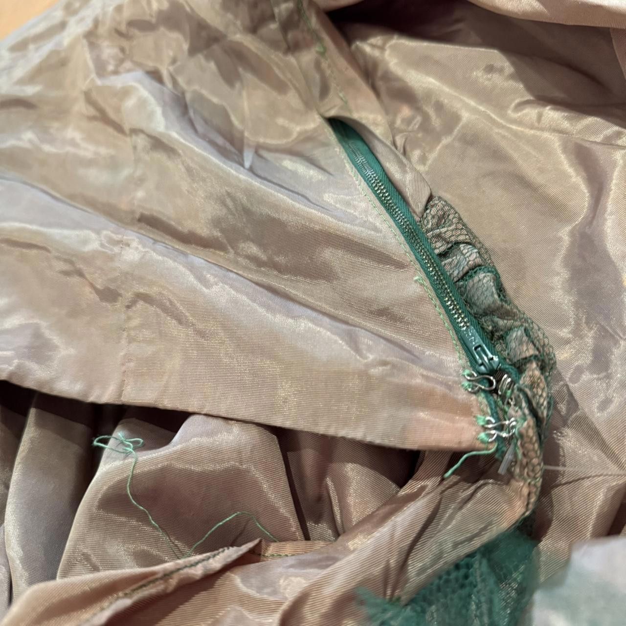 Designer Women's Handmade Vintage Dress Green Dress Size M / US 6-8 / IT 42-44 - 6 Thumbnail