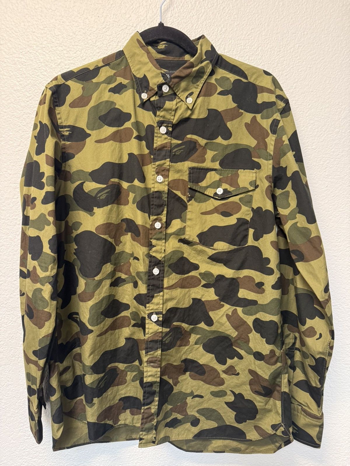 Bape Rare BAPE Mr. Bathing Ape Button Down Camo Shirt Size US XL / EU 56 / 4 - 1 Thumbnail