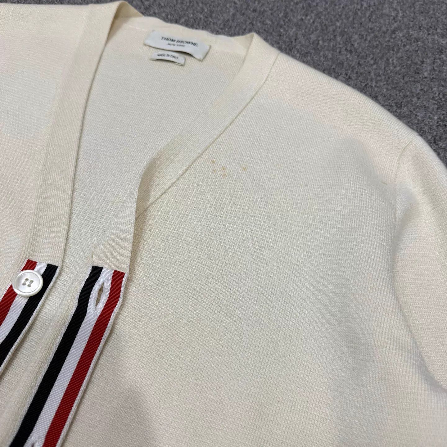 Thom Browne Thom Browne White 4-Bar Wool Cardigan Size 2 99 New Size US M / EU 48-50 / 2 - 4 Thumbnail