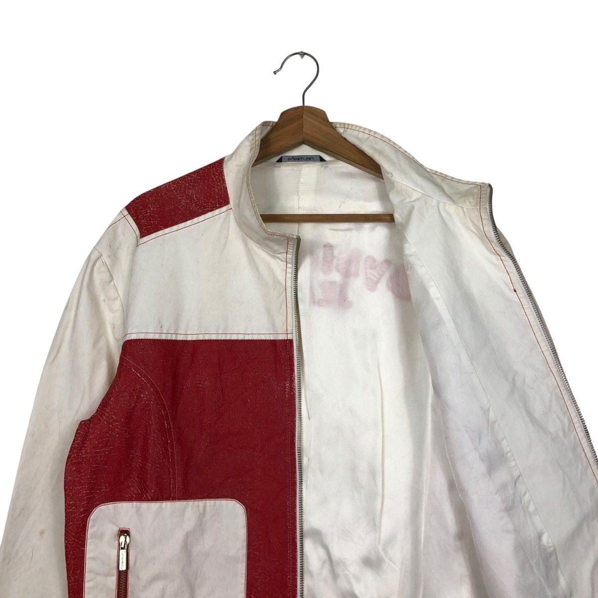 Vintage 🔥VINTAGE BIKER JACKET BYBLOS BLU ITALY LAMPO ZIPPER Size US M / EU 48-50 / 2 - 14 Thumbnail