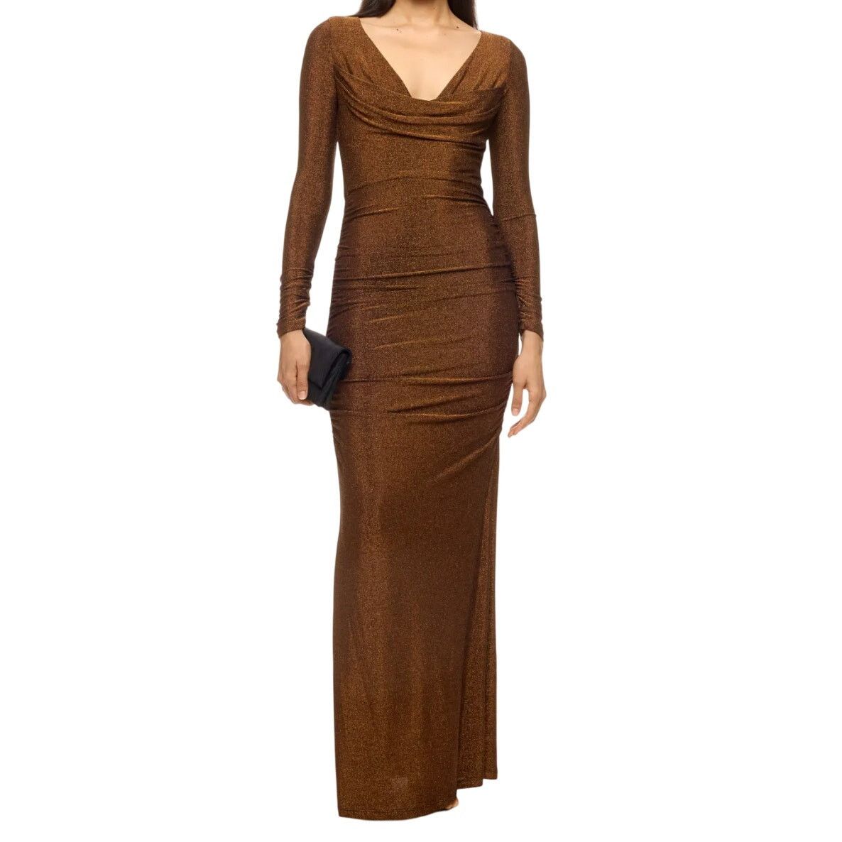 Black Halo Black Halo Long Sleeve Rafaela Maxi in Bronze, Size US 2 Size XS / US 0-2 / IT 36-38 - 2 Thumbnail