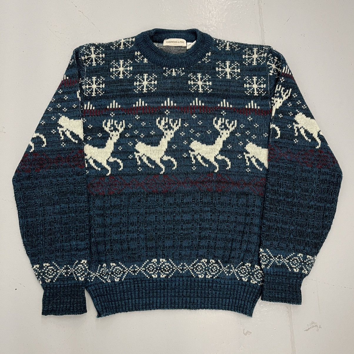 Other Vintage 90s Hardwood & Pine Blue Pattern Acrylic Sweater Size US M / EU 48-50 / 2 - 1 Thumbnail