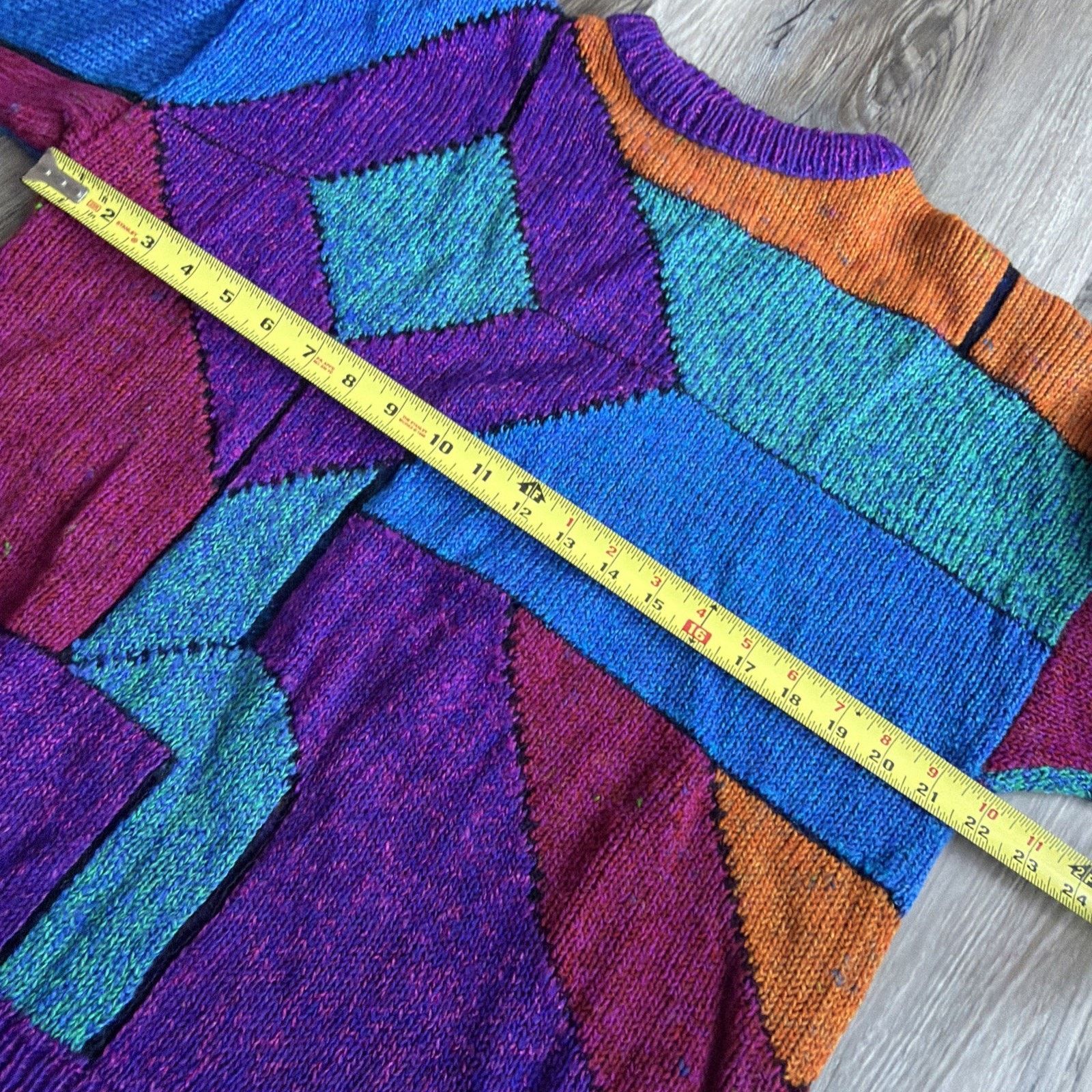 Liz Claiborne VTG 80 LIZWEAR Pullover Color Block Knit Wool Sweater Bold L Size M / US 6-8 / IT 42-44 - 6 Thumbnail