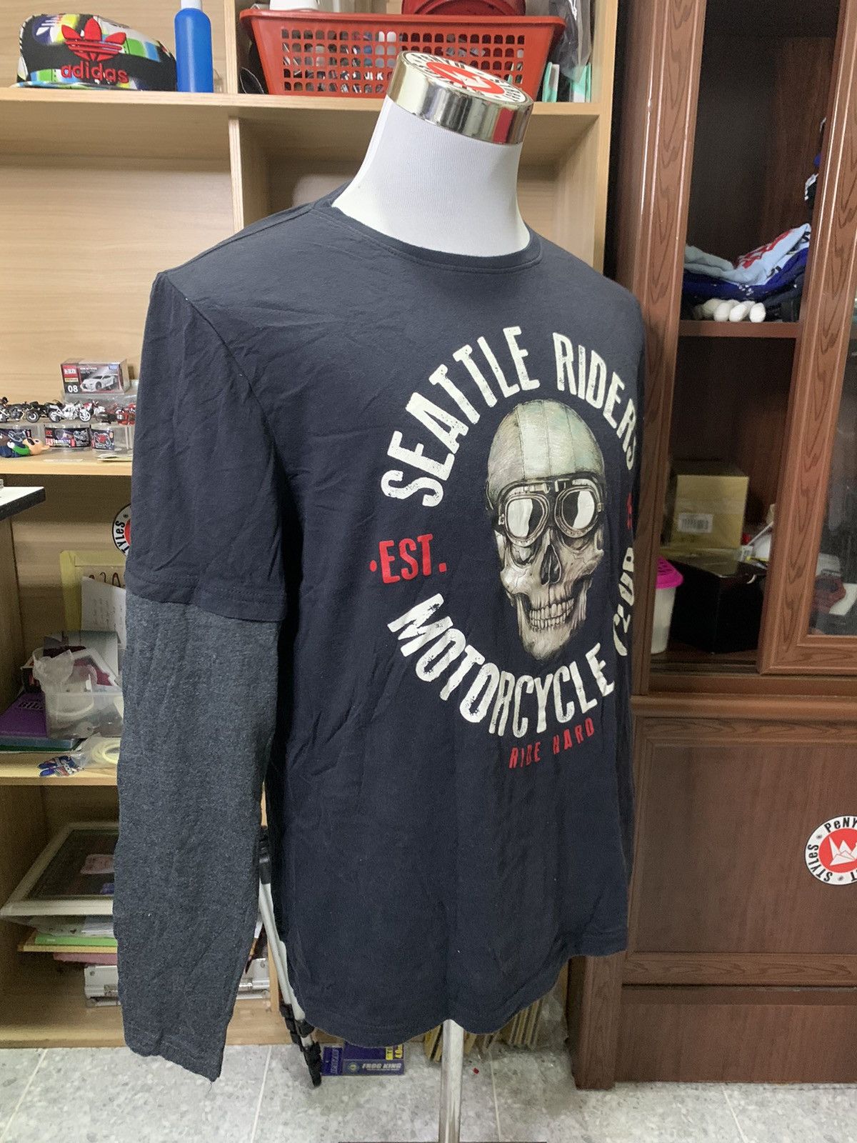 If Six Was Nine Y2K Seattle Riders Harley Davidson Styled Double Layer Tees Size US L / EU 52-54 / 3 - 5 Thumbnail