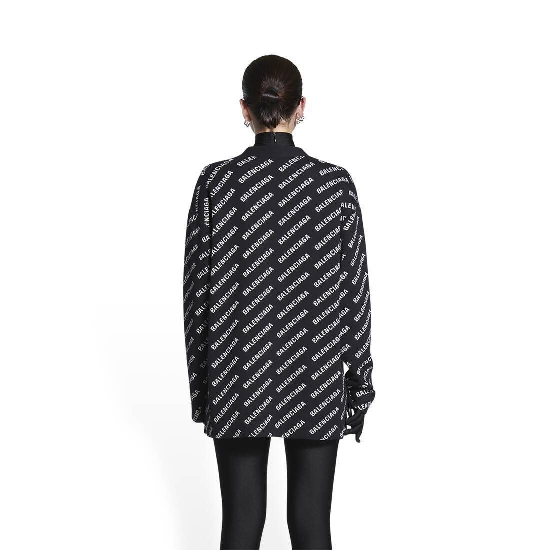 Balenciaga o1mt1gz0924 Mini Allover Logo Cardigan in Black/White Size XS / US 0-2 / IT 36-38 - 4 Thumbnail