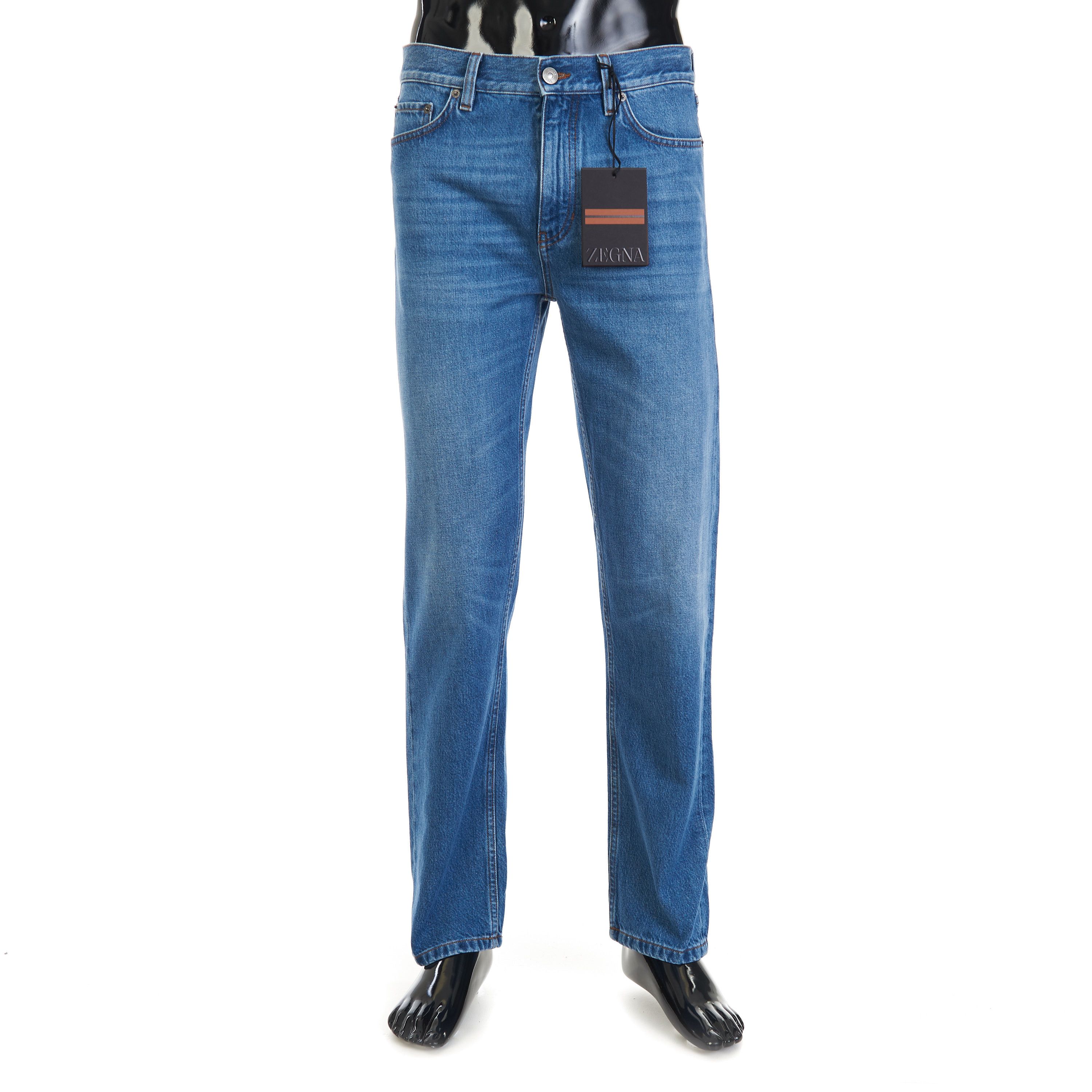 Ermenegildo Zegna Blue Cotton Roccia Denim Jeans Size US 32 / EU 48 - 1 Thumbnail