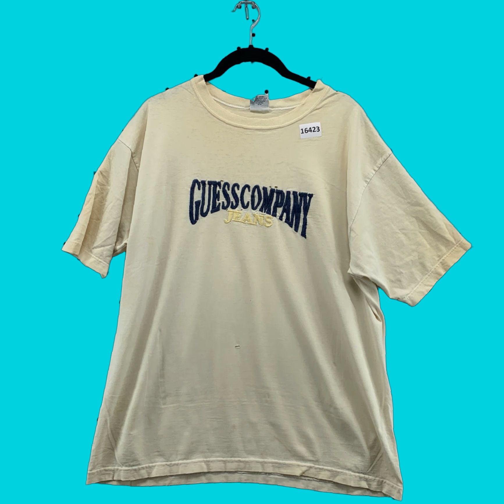 Guess VINTAGE GUESS Jeans Shirt Adult Medium White Distressed 90s USA Mens Size US M / EU 48-50 / 2 - 1 Thumbnail