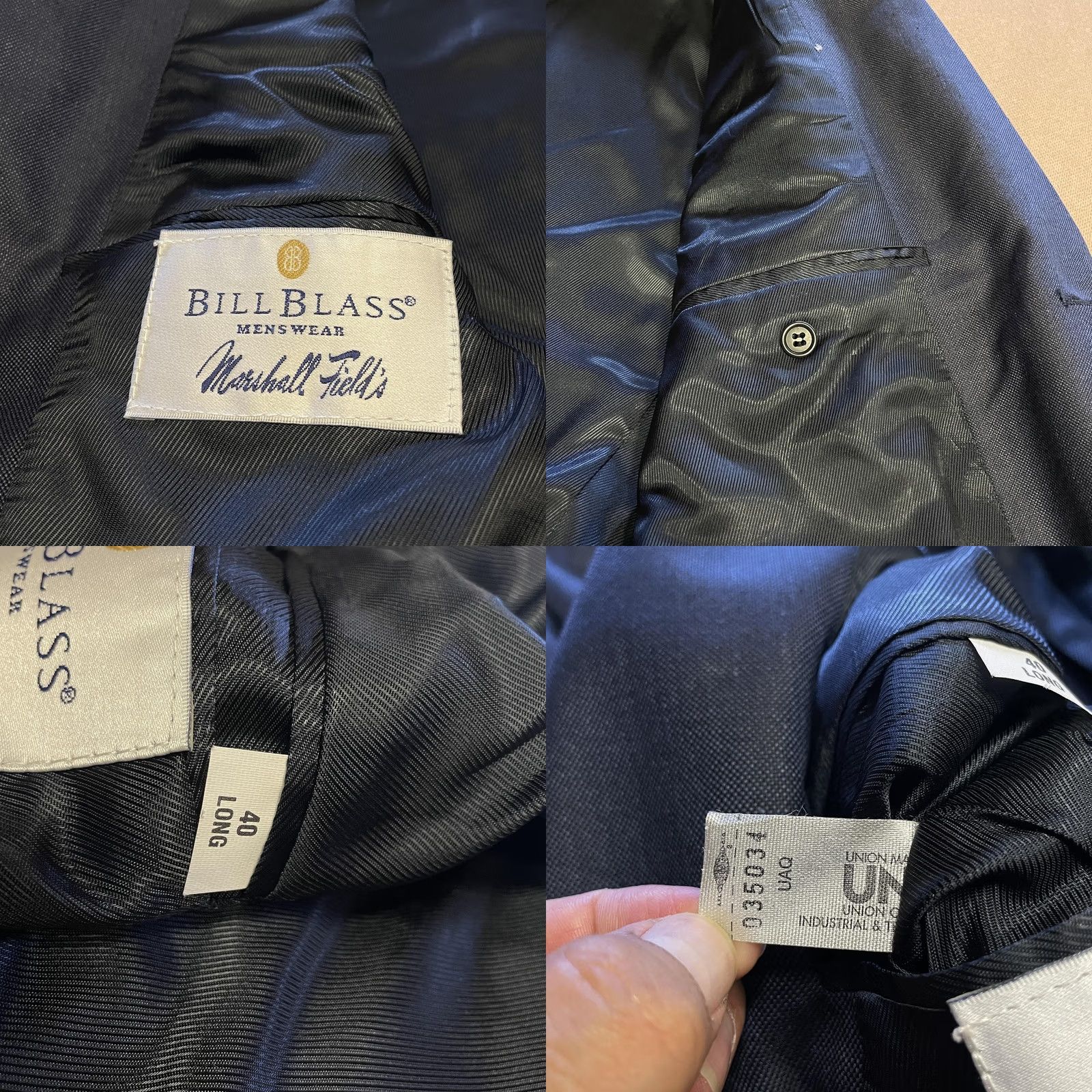 Bill Blass Bill Blass Blazer Mens 40 Long Blue Two Button Wool Suit Jacket Made USA Classic Size 40R - 8 Thumbnail