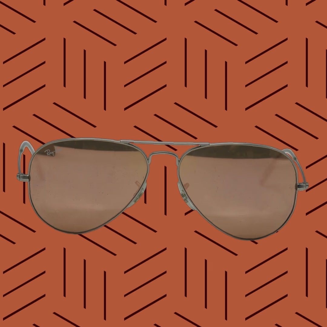 VINTAGE Ray-Ban Aviator Sunglasses RB3025 Silver Frame Light Brown Mirror Pink 58 14 Mens