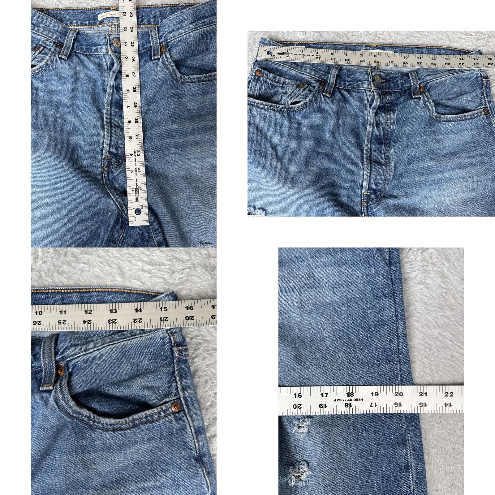 Levi's Levi's Jeans Womens 31x27 High Rise Ribcage Straight Ankle Distressed Medium Blue Pocket Five-Pocket Womens Jeans 90s Retro Size 24" / US 00 / IT 34 - 9 Thumbnail