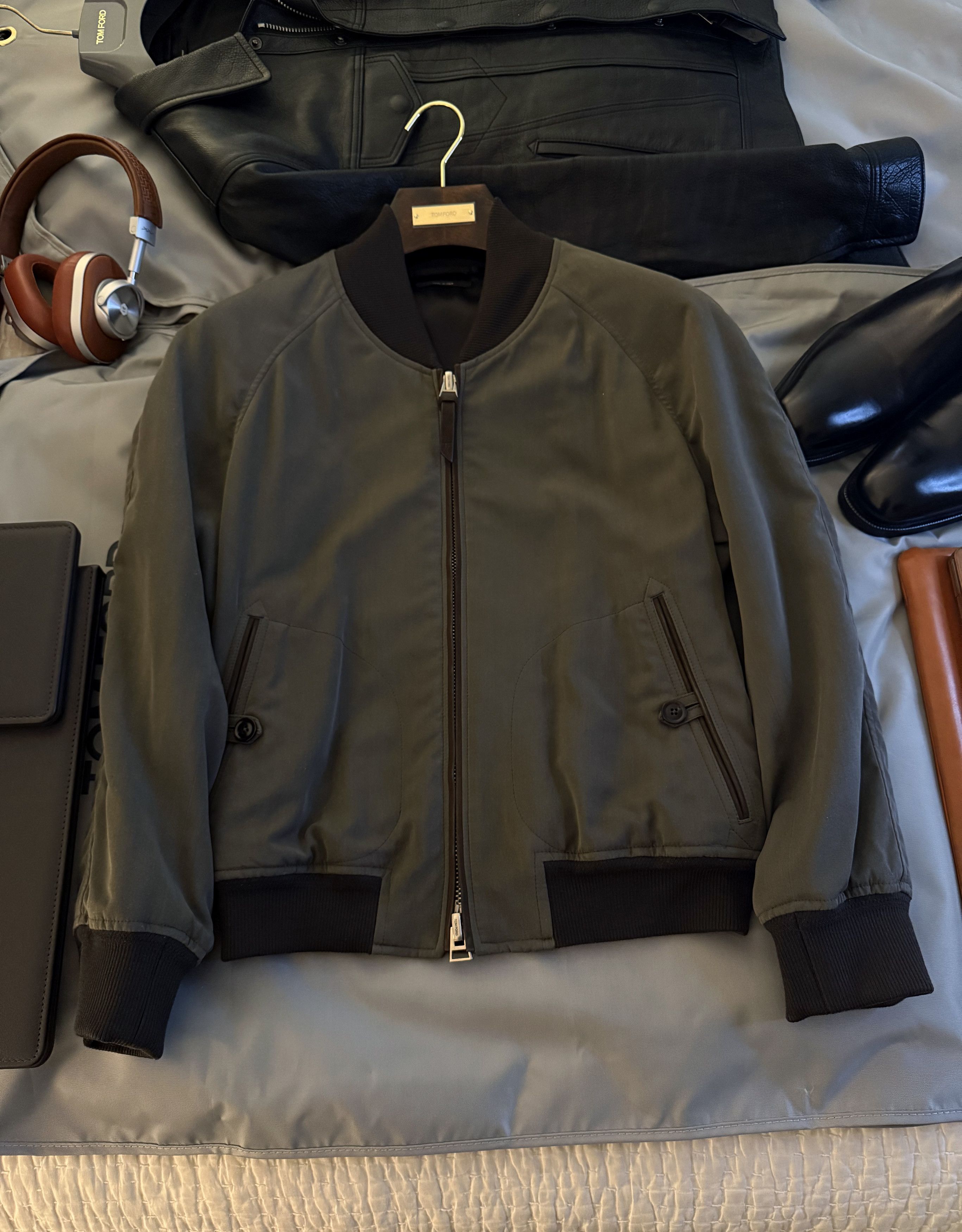 Tom Ford Effortless Cool, Rare $5,200 w/Tax 100% Silk Bomber Jacket Size US S / EU 44-46 / 1 - 14 Thumbnail