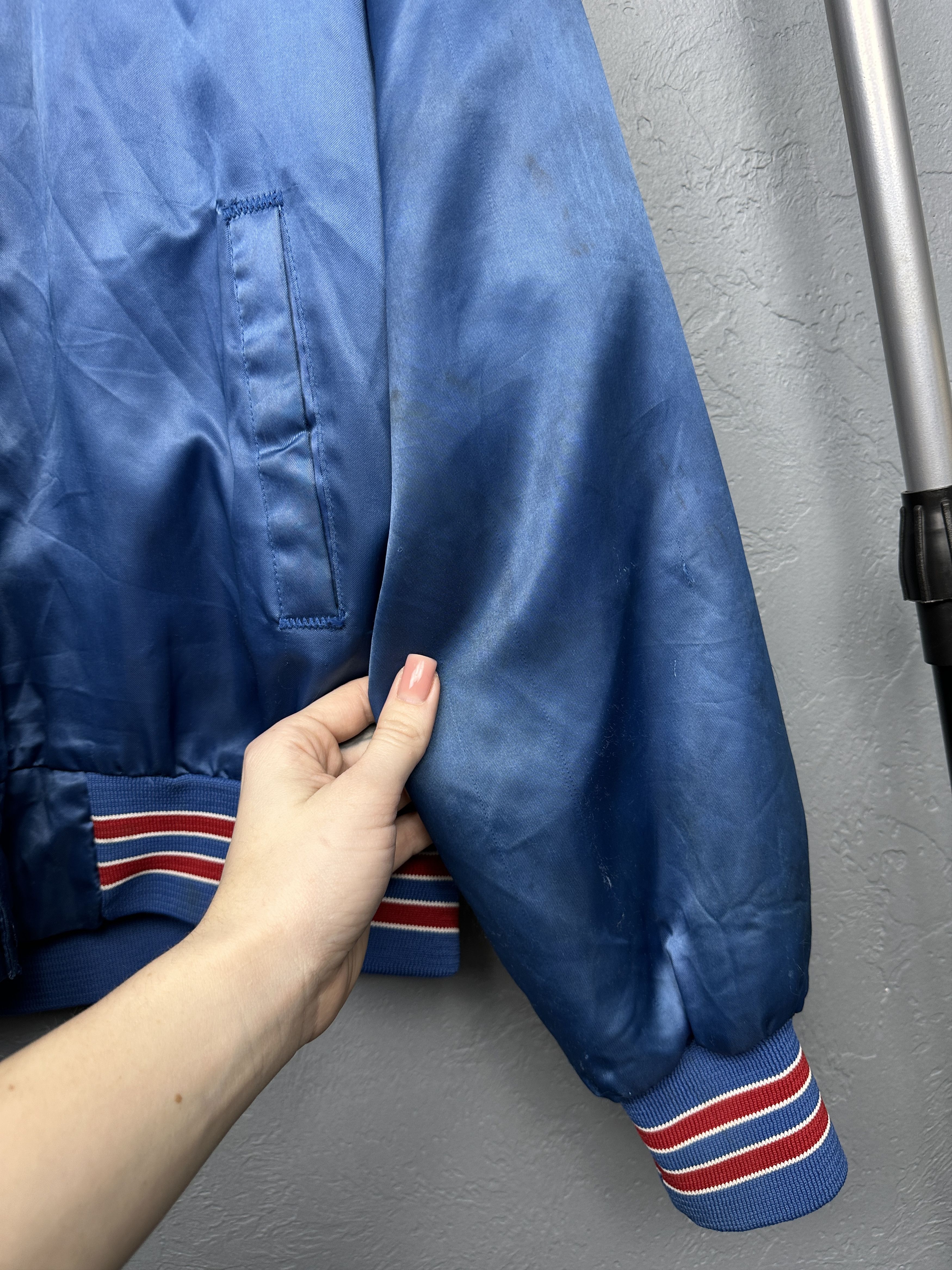 MLB New York Giants 90s Vintage Mens Satin Bomber Jacket MLB Size US XL / EU 56 / 4 - 4 Thumbnail