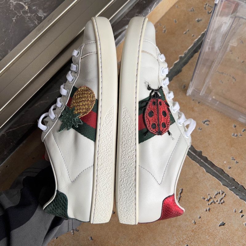 Gucci Gucci ACE Leather Embroidered Sneakers for Women -2508 Size US 5 / IT 35 - 7 Thumbnail