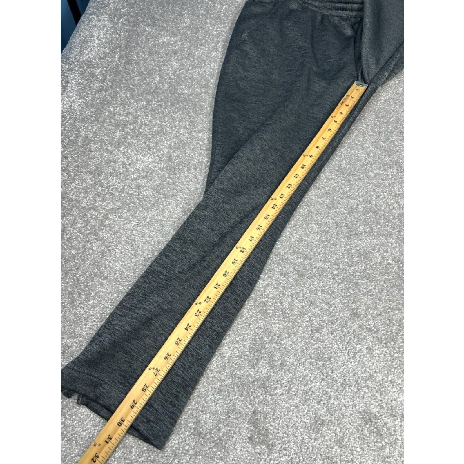 Adidas Adidas Sweatpants Mens Large Gray Fleece Lined Drawstring Ankle Zip Athleisure Size US 33 - 5 Thumbnail