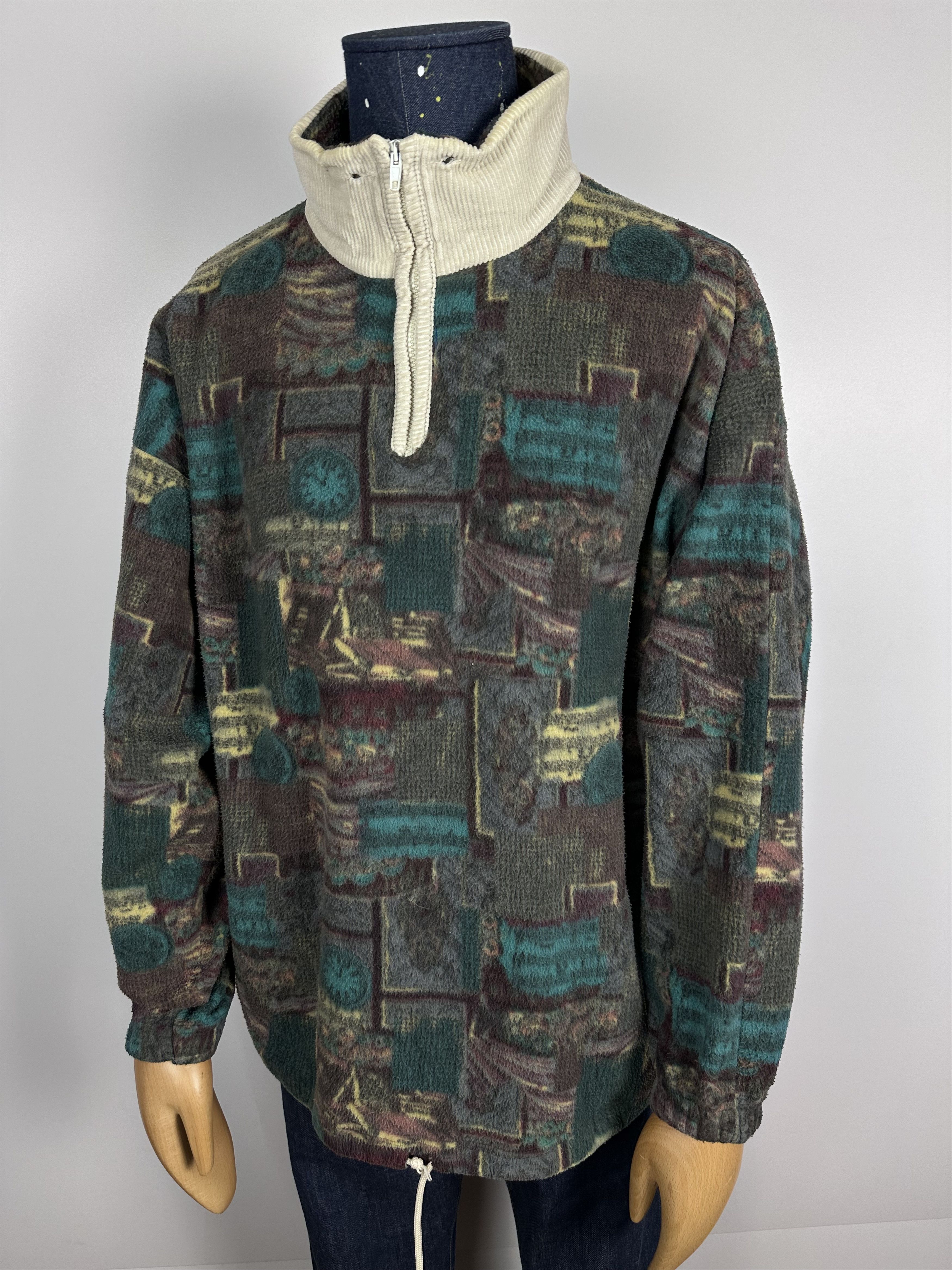 Vintage vintage FLEECE sweater 1/2 Zip Size L rare retro 90s jumper Size US L / EU 52-54 / 3 - 1 Thumbnail
