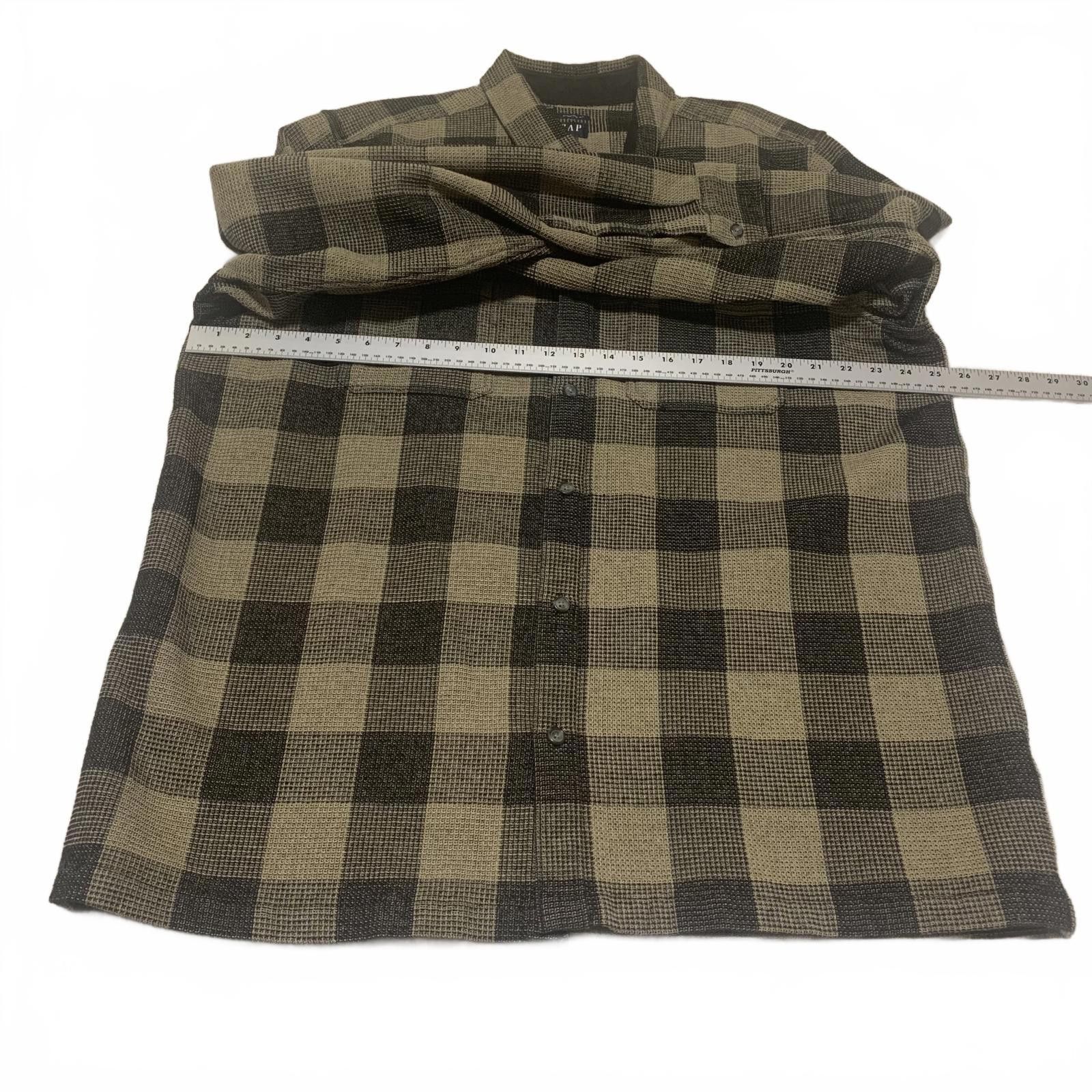 Gap GAP Men's XL Tall Olive Black Buffalo Plaid Shirt Size US XL / EU 56 / 4 - 6 Thumbnail