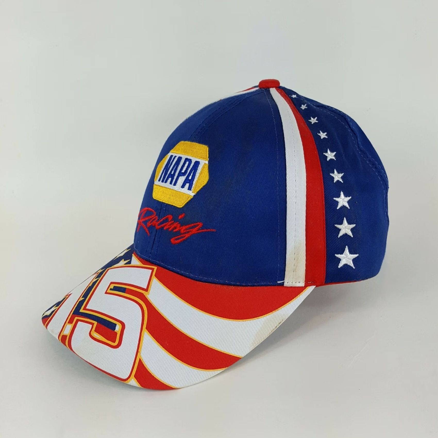 NASCAR VTG Napa Racing NASCAR USA Flag #15 Trucker Hat Snapback Cap Patriotic Hat Men Adjustable Multicolor 90s Retro Sports USA NASCAR Sunglasses? Size ONE SIZE - 3 Thumbnail