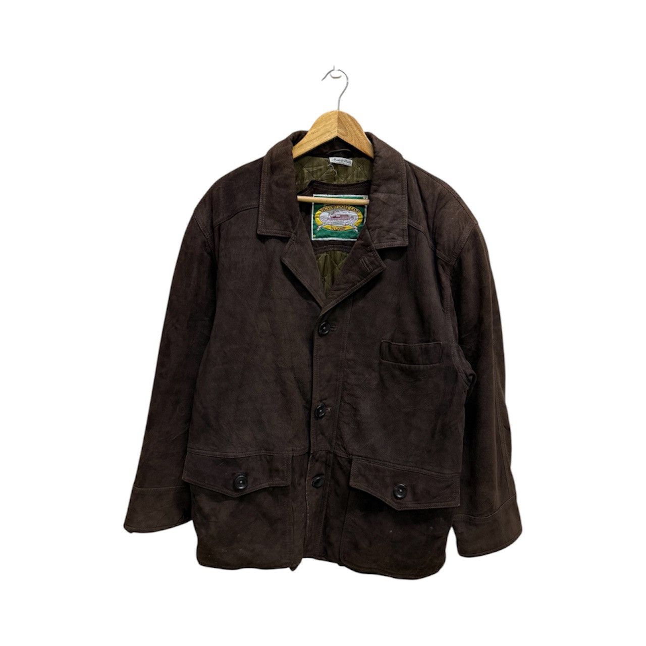 Vintage Vintage Victory Boat Line Suede Brown Jacket Wool lined Size US L / EU 52-54 / 3 - 1 Thumbnail