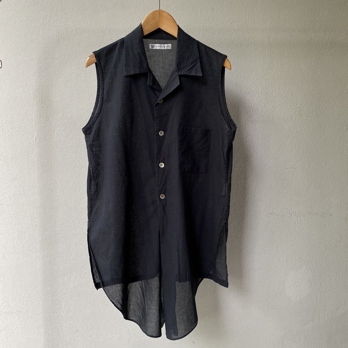Yohji Yamamoto WORKSHOP Yohji Yamamoto Black Sleeveless Pocket Shirt Size M / US 6-8 / IT 42-44 - 1 Thumbnail