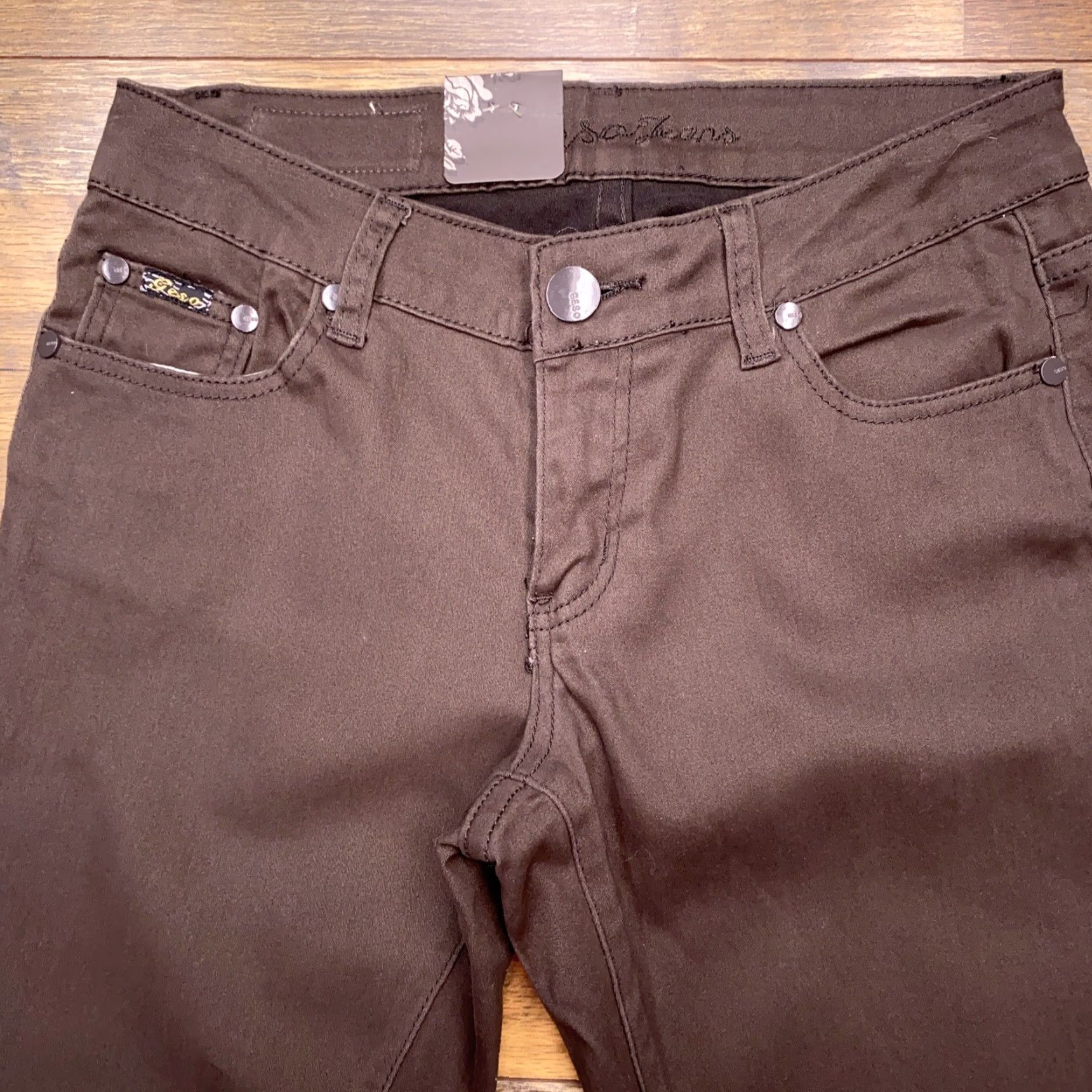 Vintage Geso Jeans Jeans Womens 7 Mid Rise Straight Leg Brown 5-Pocket Stretch Regular Modern Modern Womens Shoes? Size 28" / US 6 / IT 42 - 3 Thumbnail