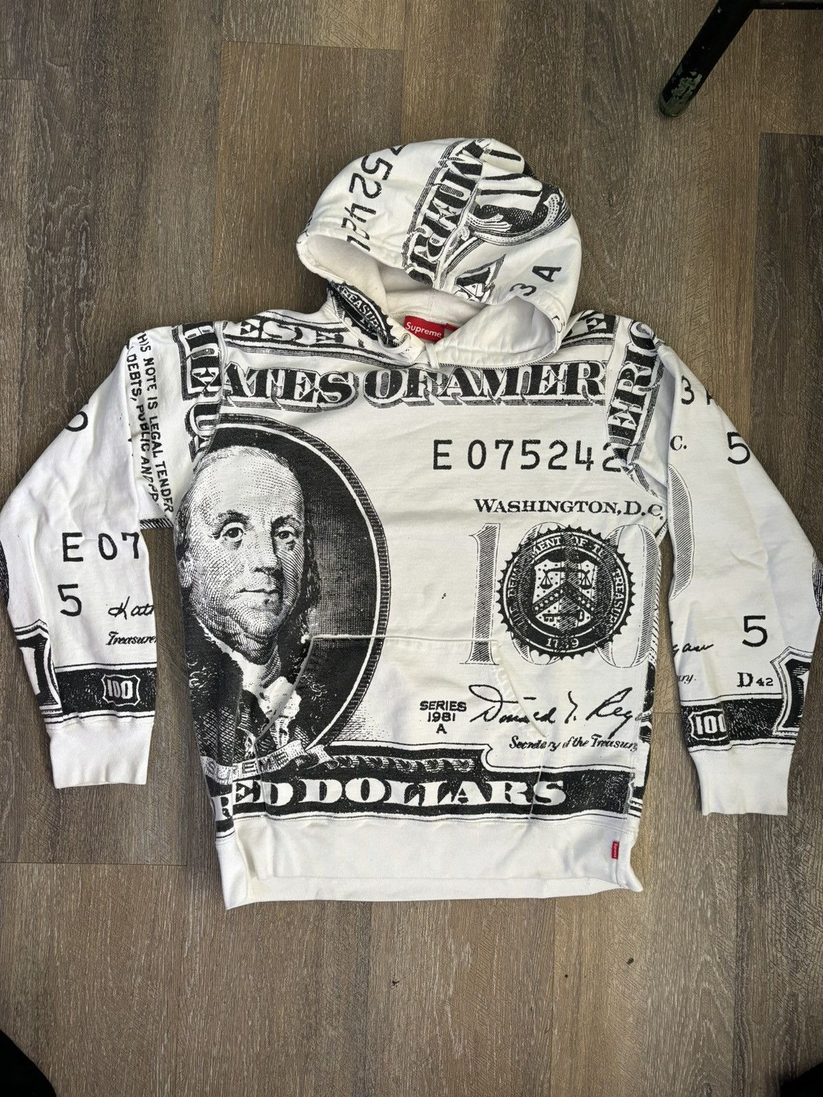 Supreme Vintage 13AW Supreme Hundred Dollar Bill Hoodie Grailed