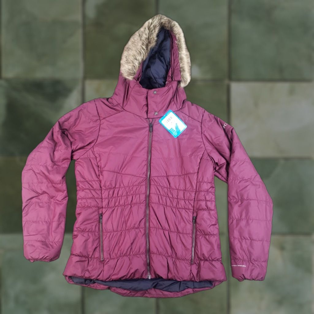 Vintage Columbia Jacket Women's M Purple Hooded Full Zip Pockets Winter Omni-Tech Size M / US 6-8 / IT 42-44 - 1 Thumbnail