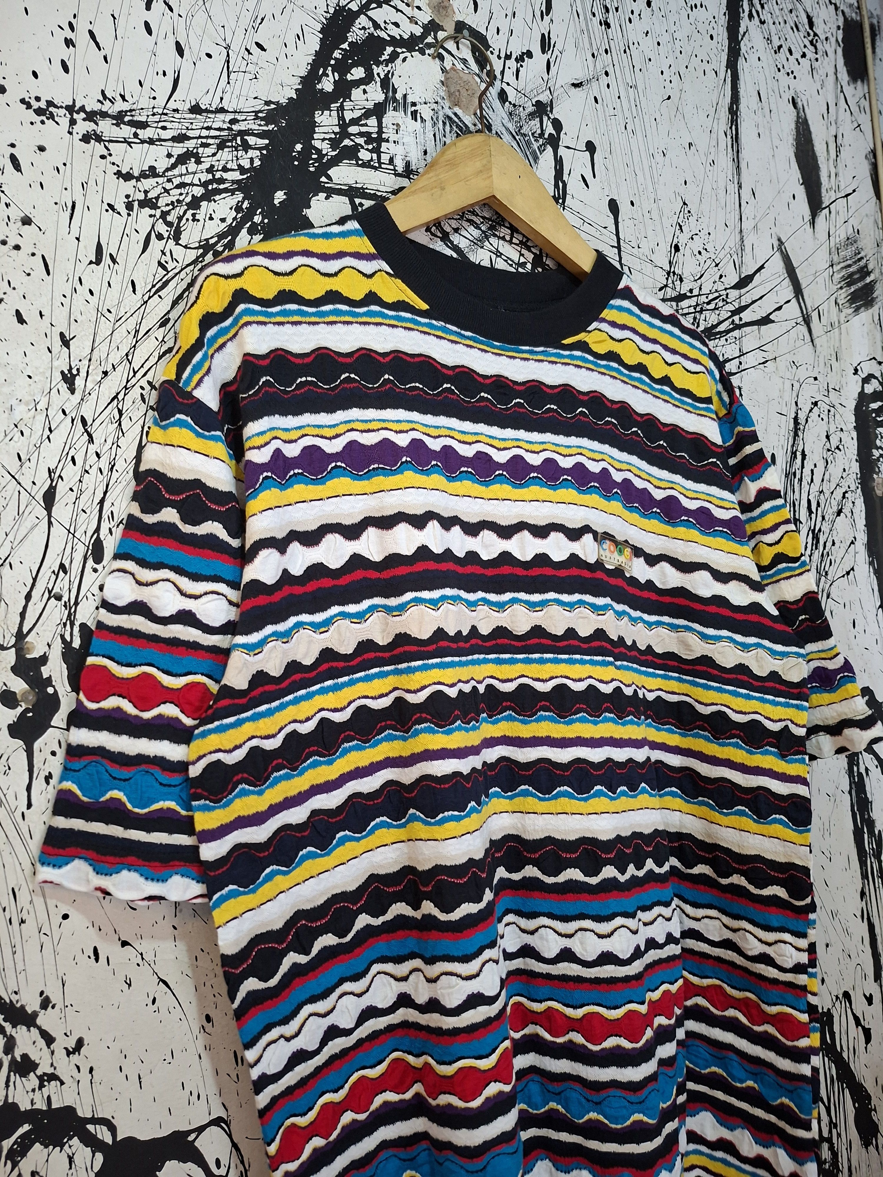 Coogi 90'S COOGI WAVY STRIPED PATTERN KNIT SHORT SLEEVE TEE Size US M / EU 48-50 / 2 - 2 Thumbnail