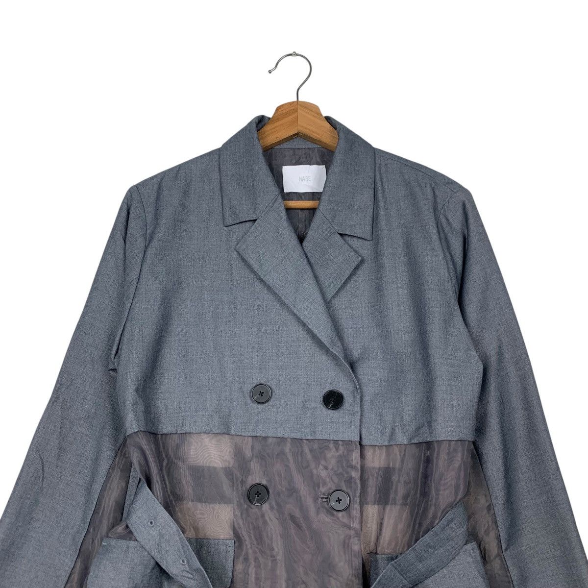 HARE HARE Double Breast Belted Coat Hybrid Design #2256-C100 Size ONE SIZE - 2 Thumbnail
