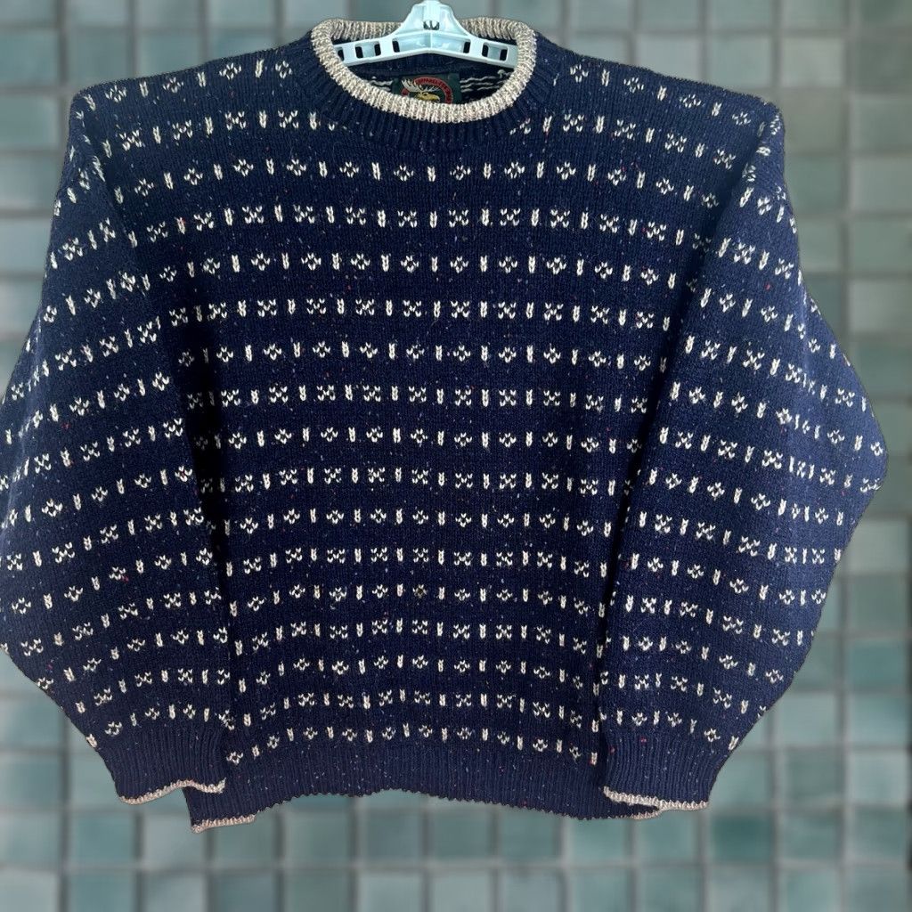 Vintage VINTAGE Alps Wool Blend Sweater Men Size L Blue Fair Isle Knit Pullover All Seasons Winter Winterwear Men Size US L / EU 52-54 / 3 - 1 Thumbnail